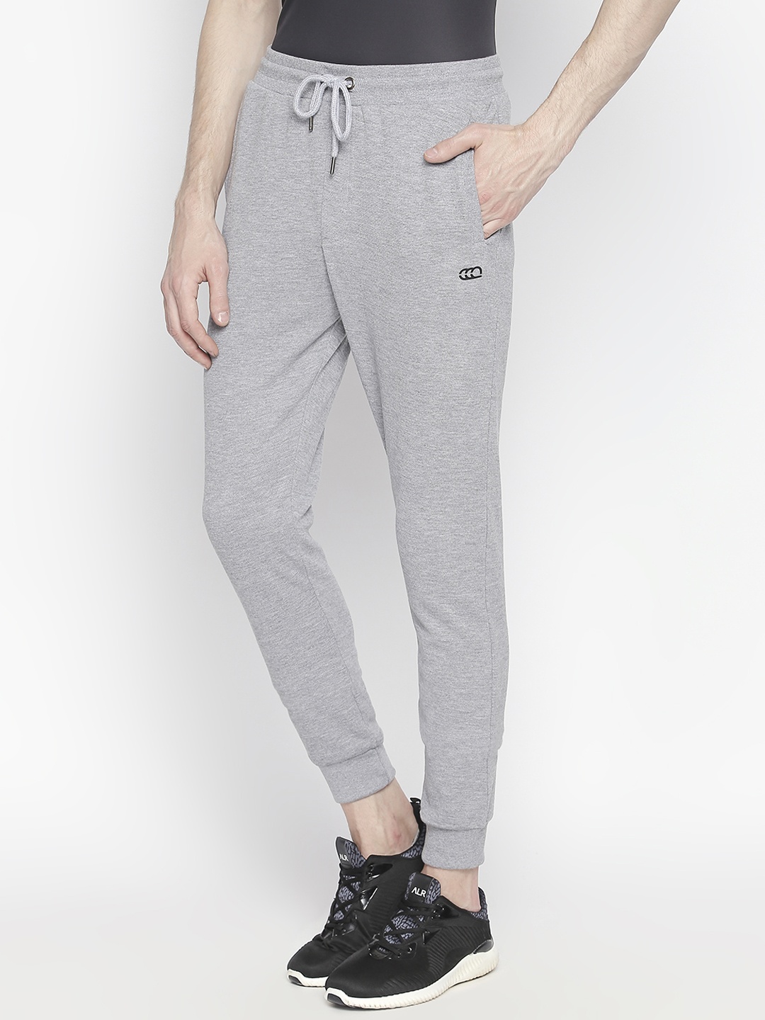 

Ajile by Pantaloons Men Grey Melange Solid Regular-Fit Joggers