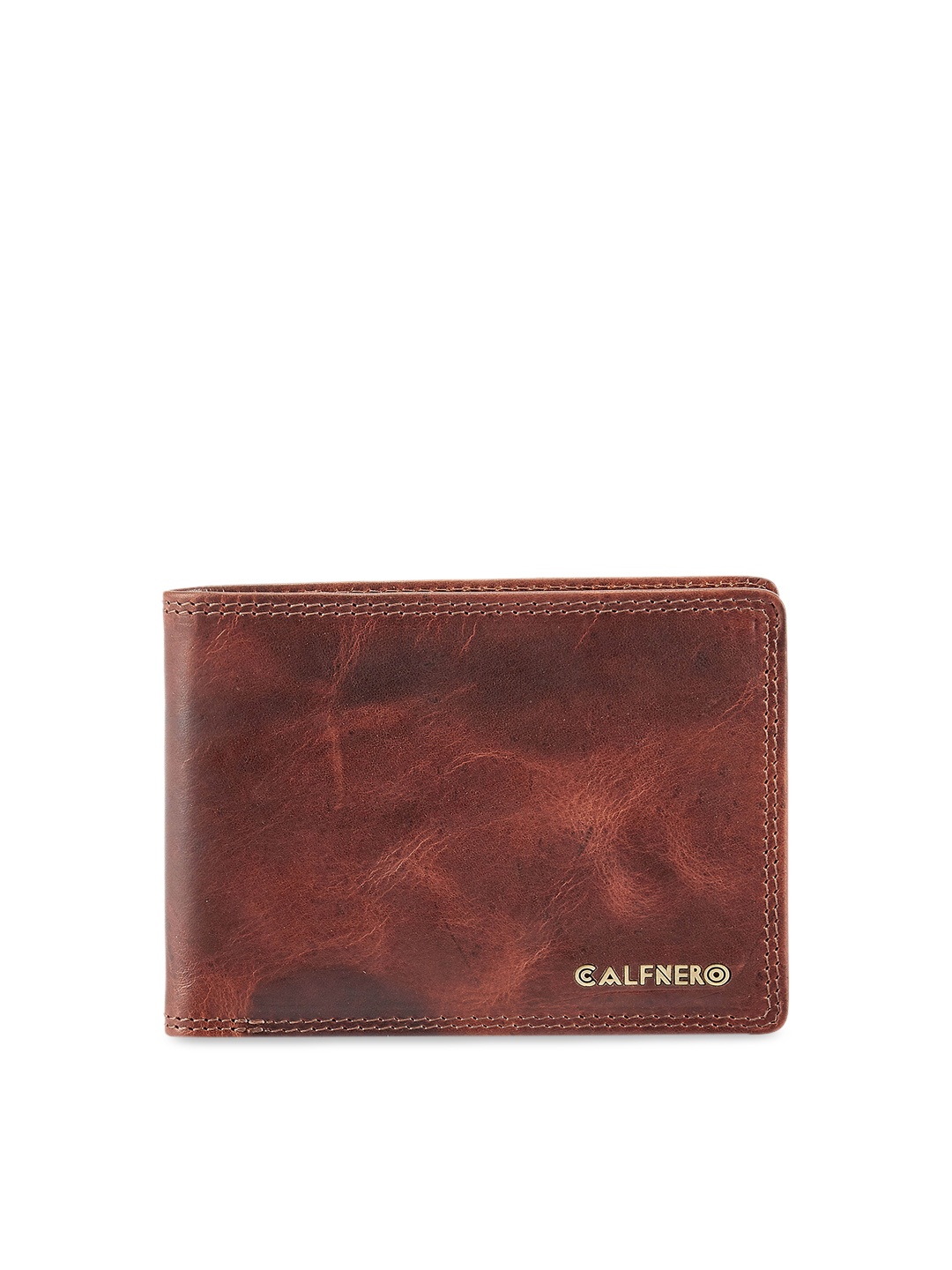 

CALFNERO Men Tan Solid Two Fold Wallet