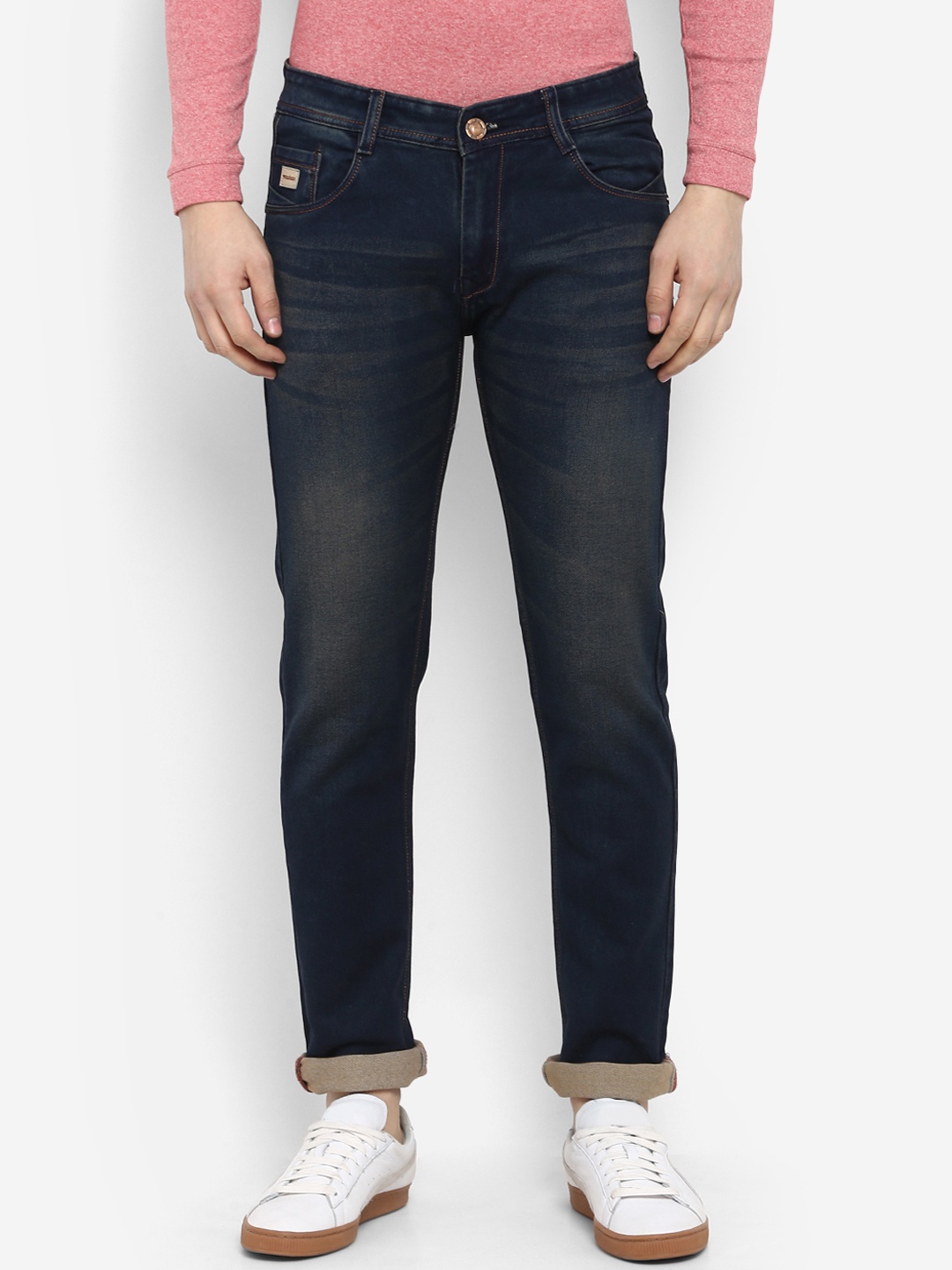 

Routeen Men Blue Slim Fit Mid-Rise Clean Look Stretchable Jeans