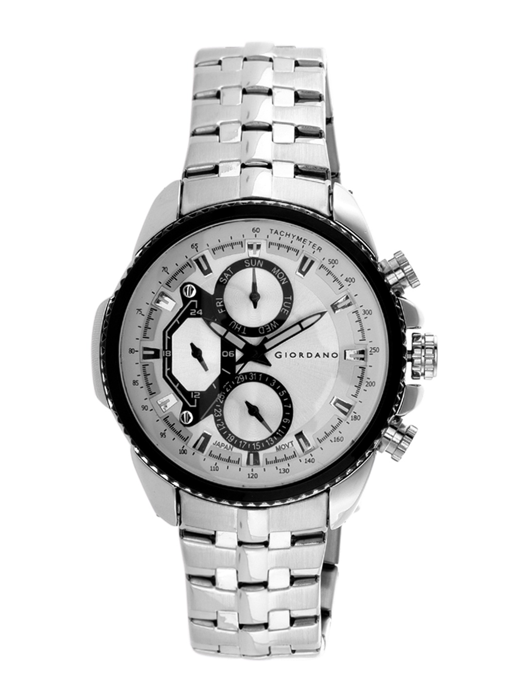 

GIORDANO Men Black & Silver-Toned Analogue Watch R1211-22