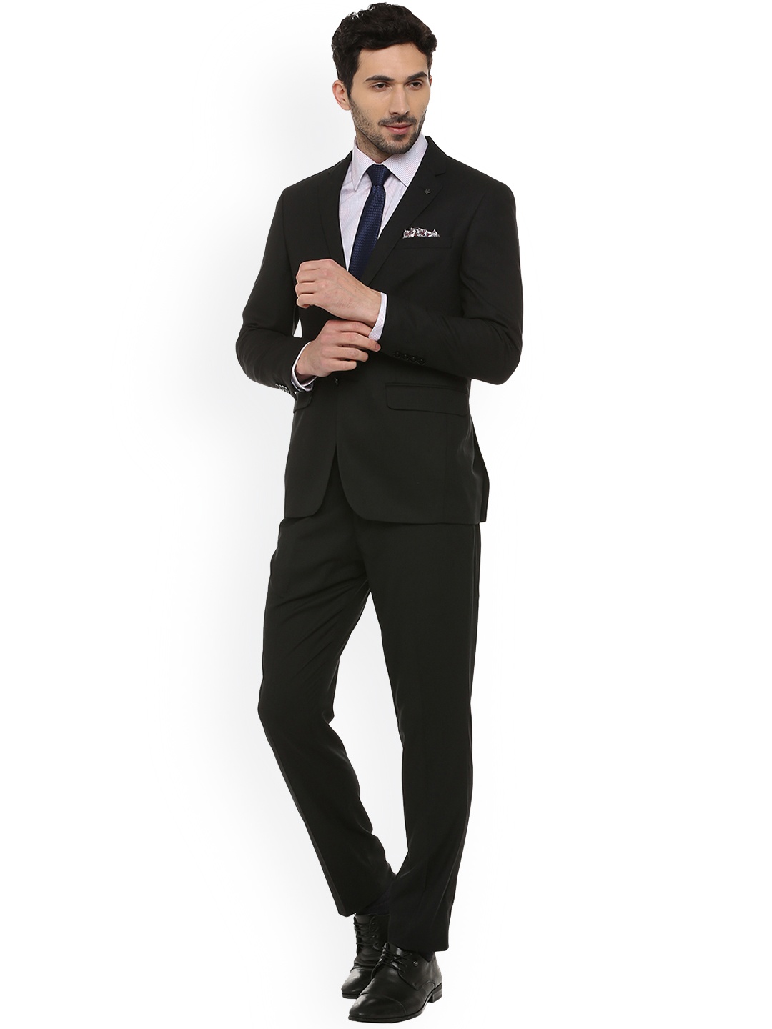 Louis Philippe Men Black Formal Slim-Fit Single-Breasted Suit