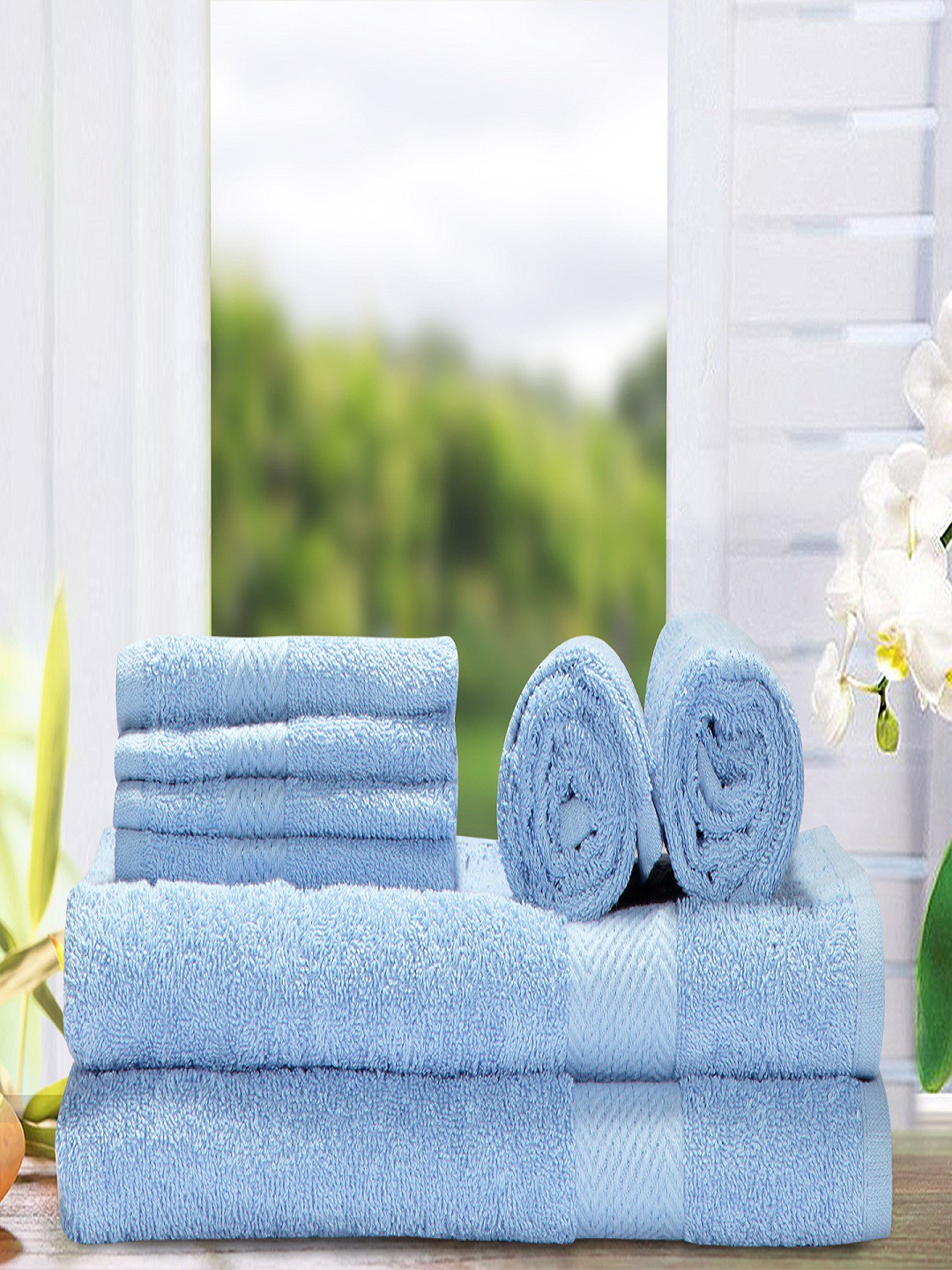 

BIANCA Set of 8 Blue 400 GSM Cotton Towels