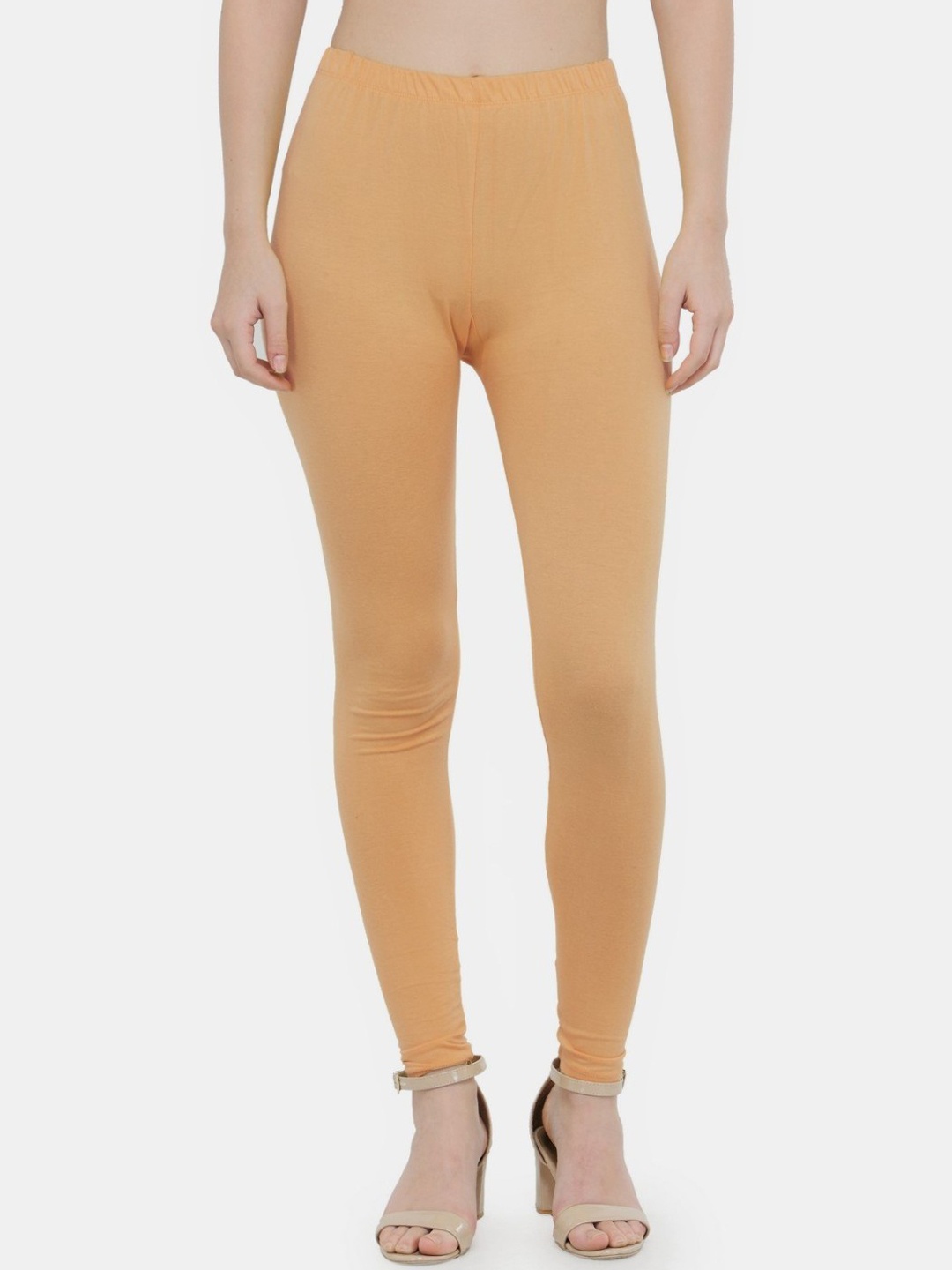 

N-Gal Women Beige Solid Ankle Length Leggings
