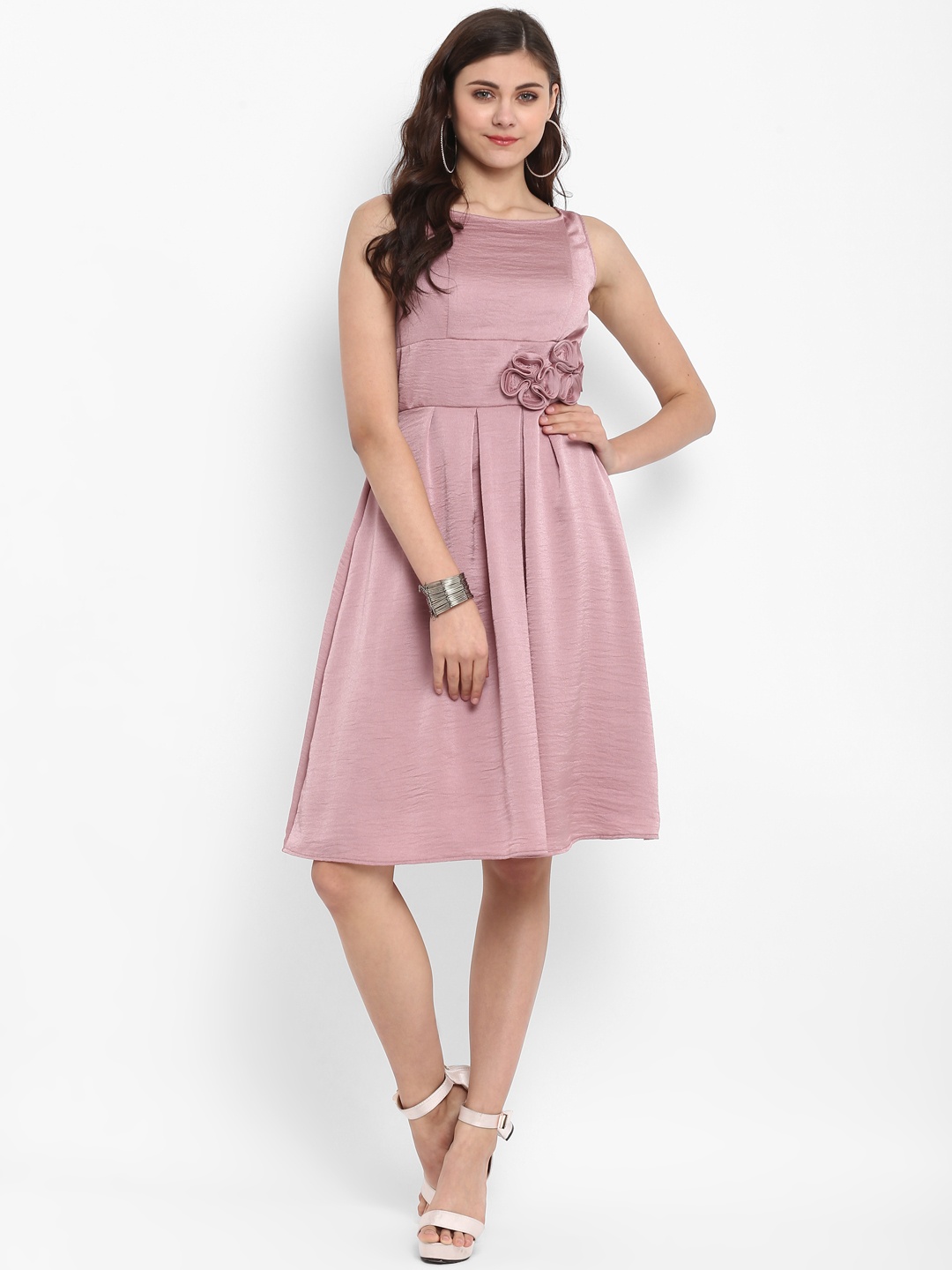 

Taurus Women Pink Solid Empire Dress