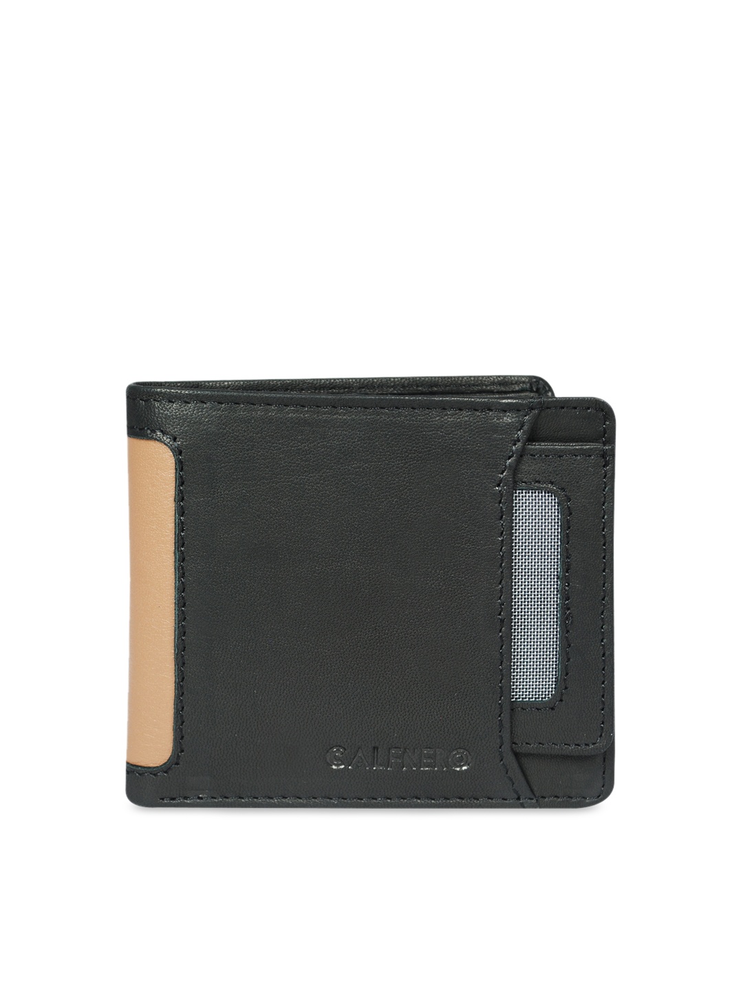 

CALFNERO Men Black Solid Two Fold Wallet
