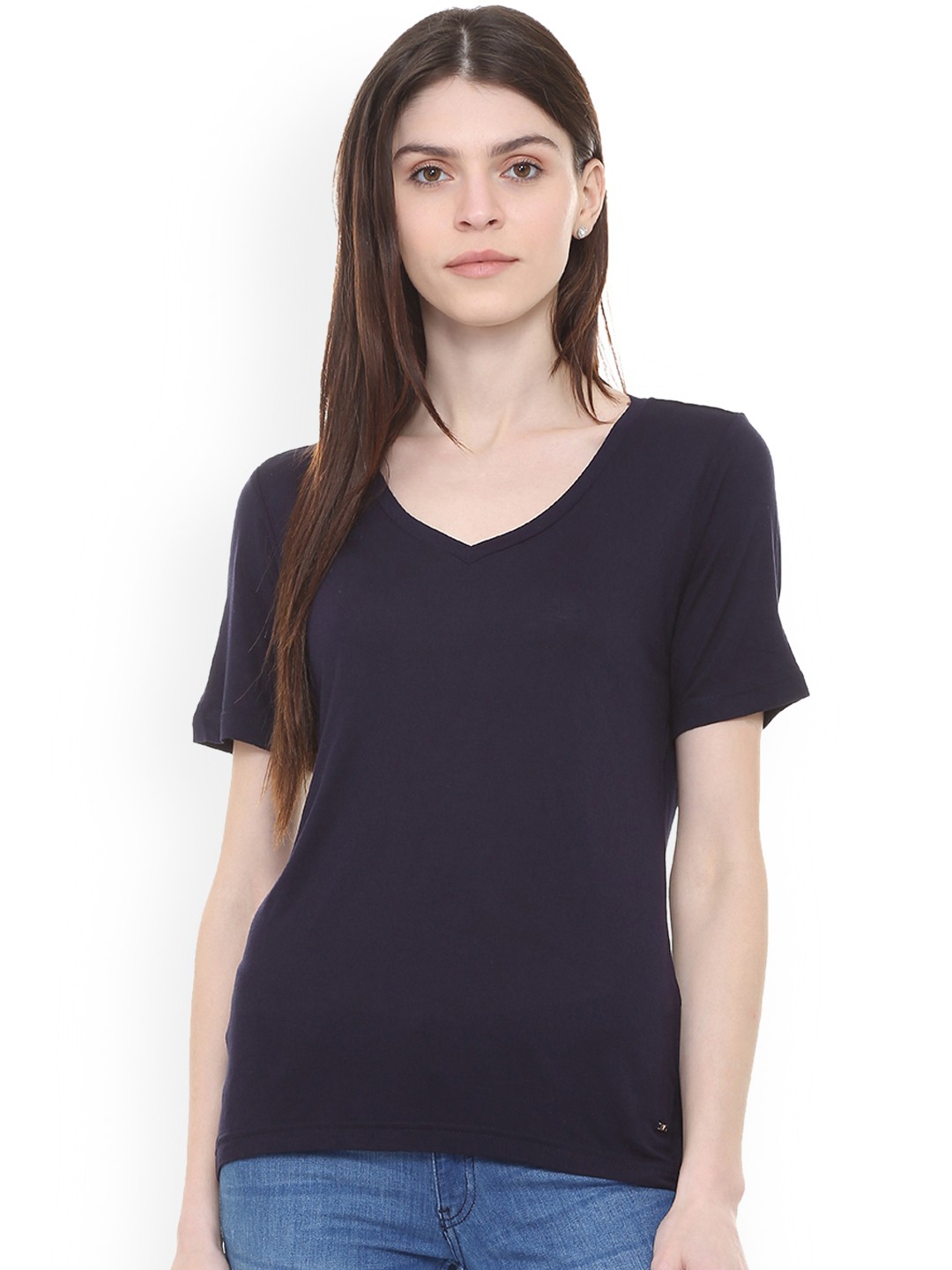 

Van Heusen Woman Navy Blue Solid Top