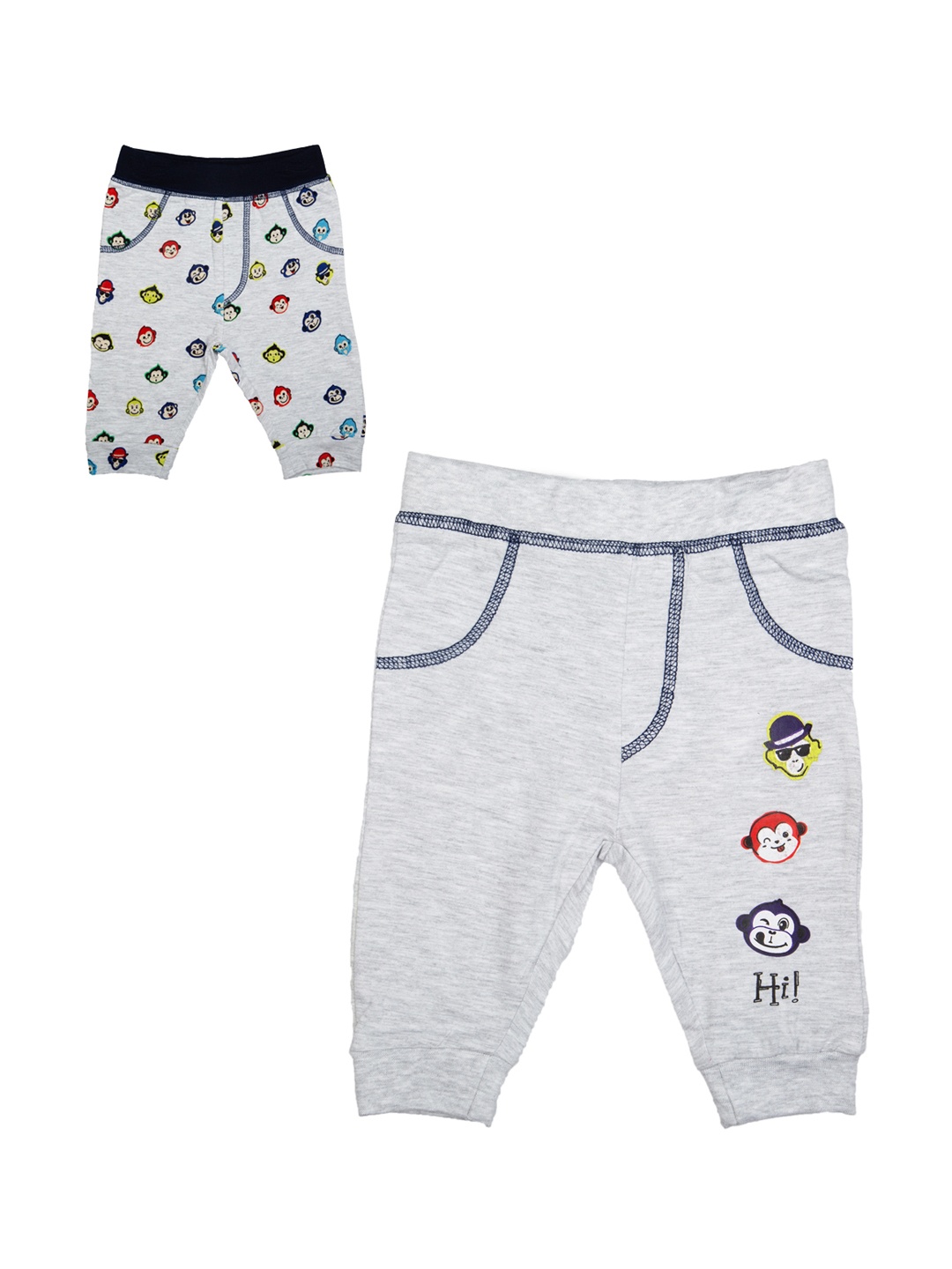 

MeeMee Boys Pack of 2 SlimFit Joggers, Grey melange