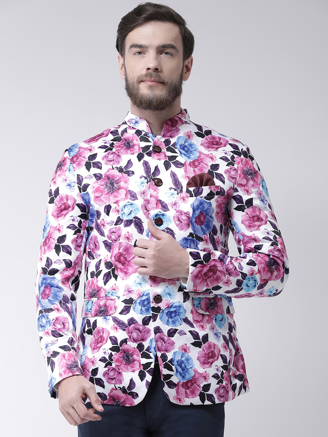 

Hangup Men Multicoloured Printed Regular Fit Single-Breasted Blazer, Multi