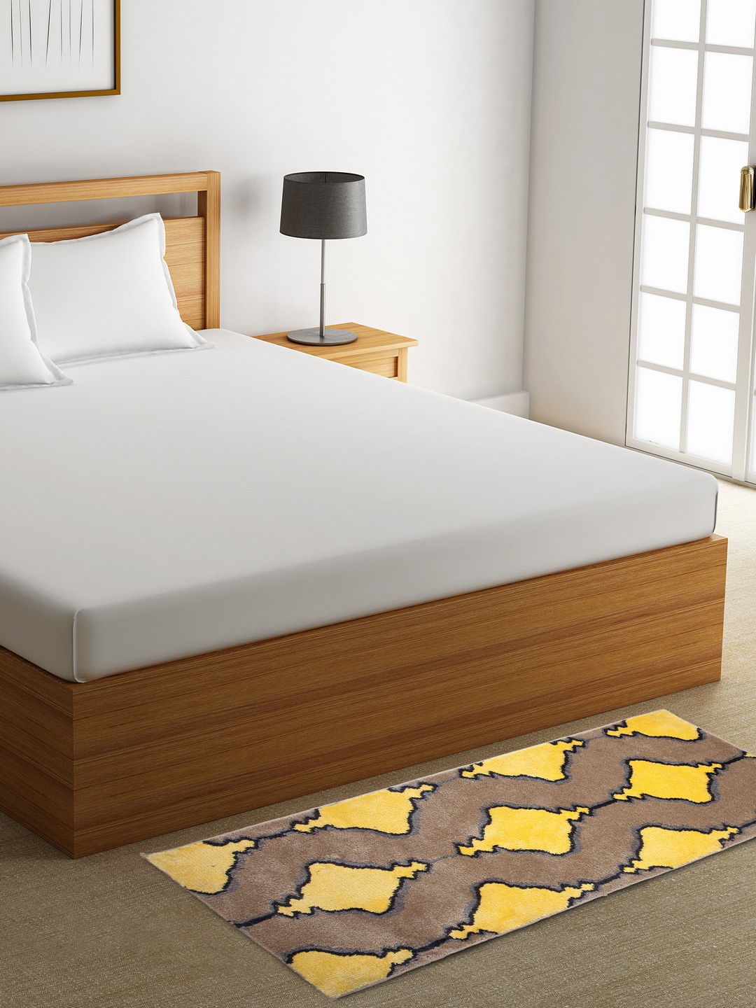 

ROMEE Brown & Yellow Printed Bed Runner