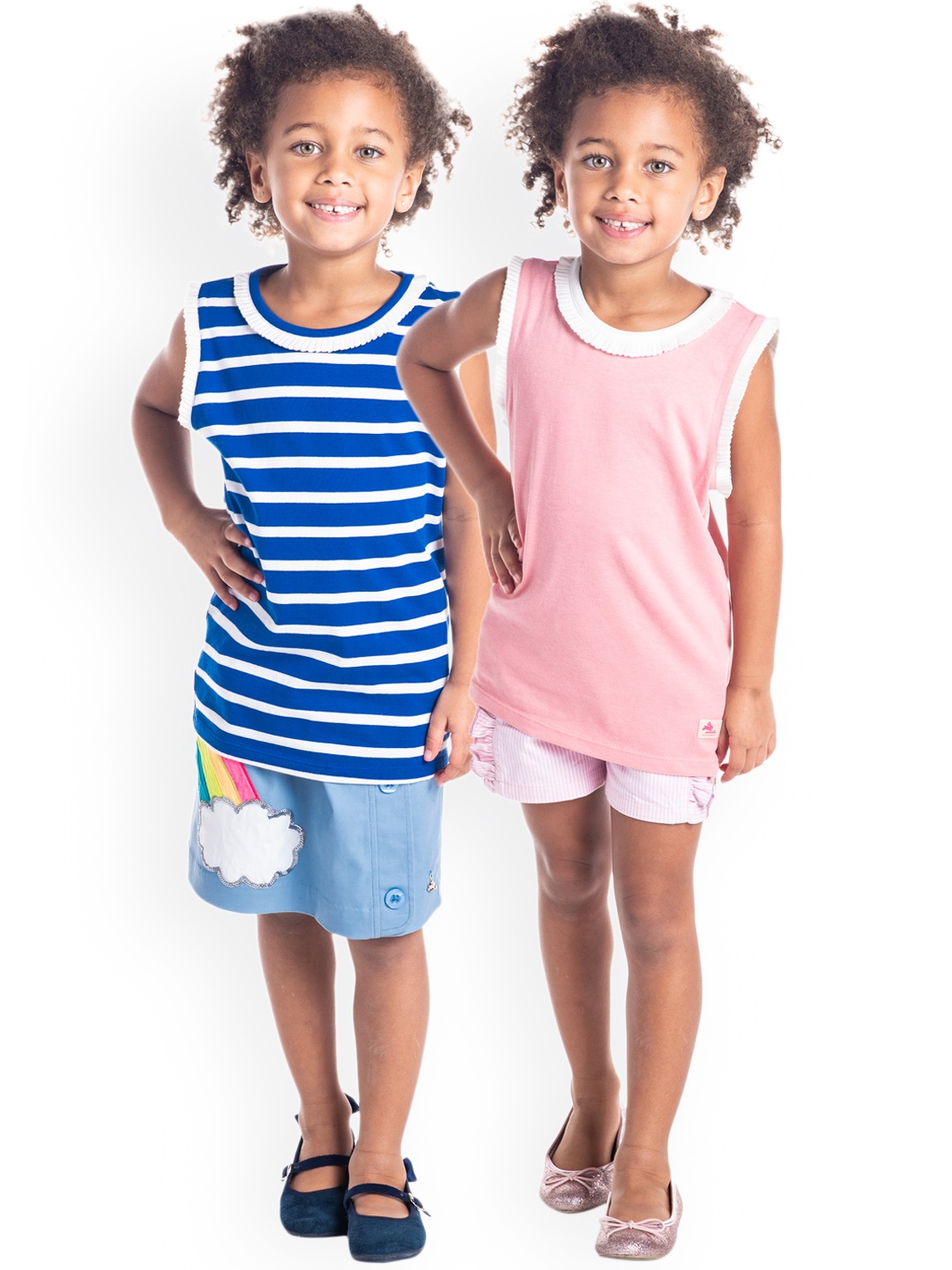 

Cherry Crumble Girls Set of 2 Round Neck T-shirt, Multi