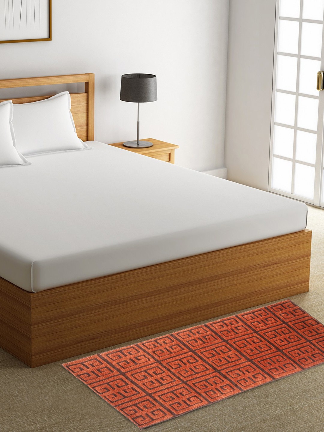 

ROMEE Orange & Brown Printed Floor Runner