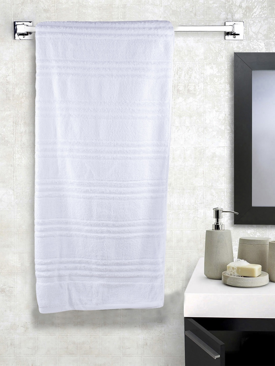 Turkish Bath Unisex White Solid Cotton Bath Towel