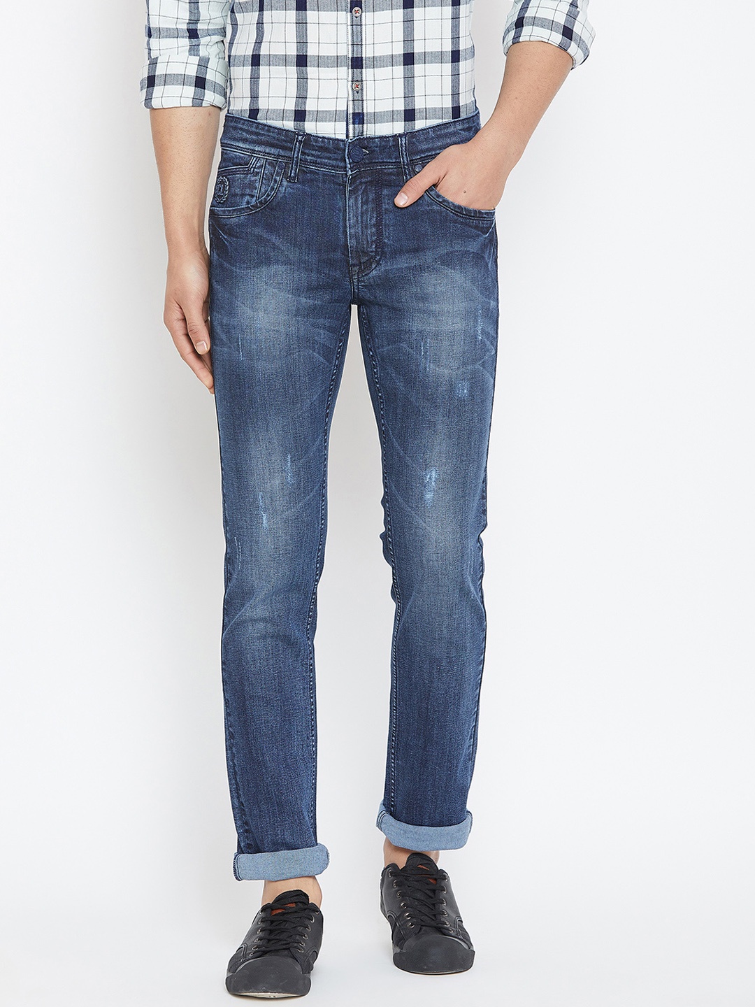 

Canary London Men Blue Slim Fit Low-Rise Low Distress Stretchable Jeans