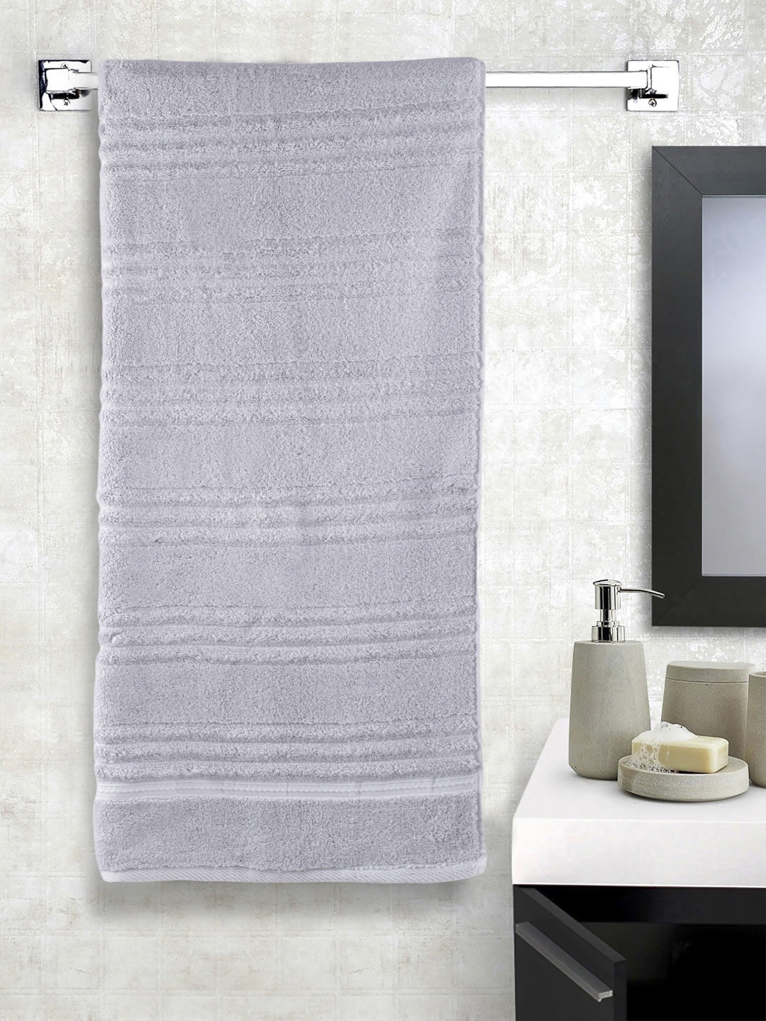 

Turkish Bath Unisex Grey Solid Cotton Bath Towel