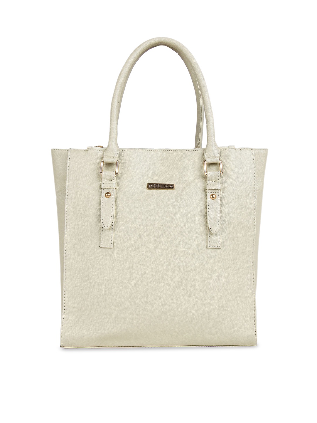 

Toteteca Off-White Solid Handheld Bag