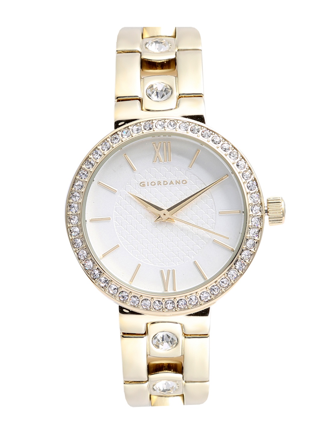 

GIORDANO Women White & Gold-Toned Analogue Watch A2088-22