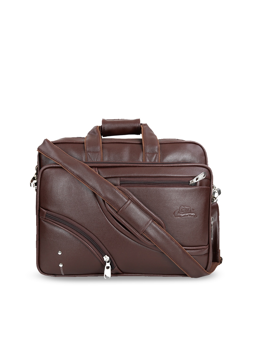 

Leather World Unisex Brown Solid Laptop Bag
