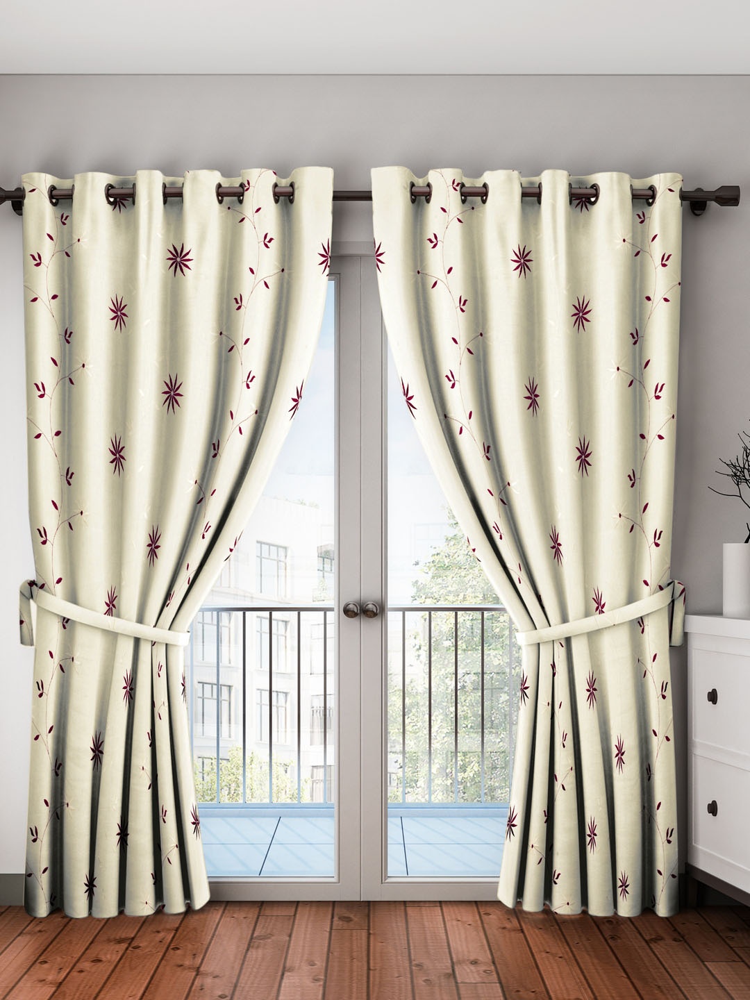 

Cortina Beige Sheer Long Door Curtains