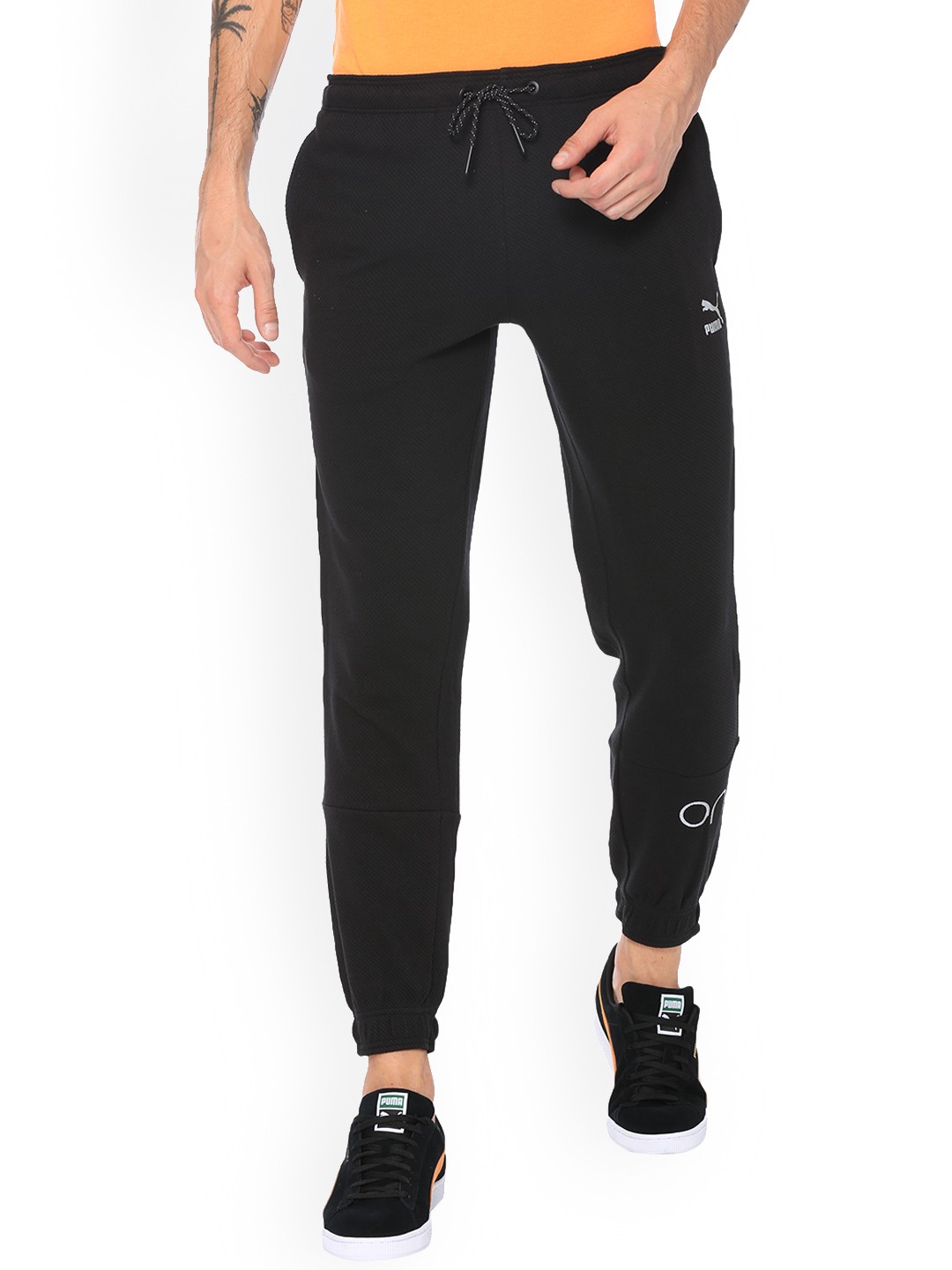 

Puma Men Black Solid Slim-Fit Joggers 57934001-Puma Black