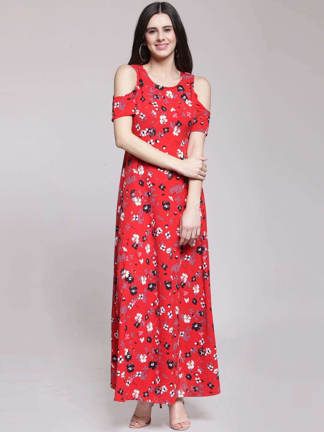 

plusS Women Red Solid Maxi Dress