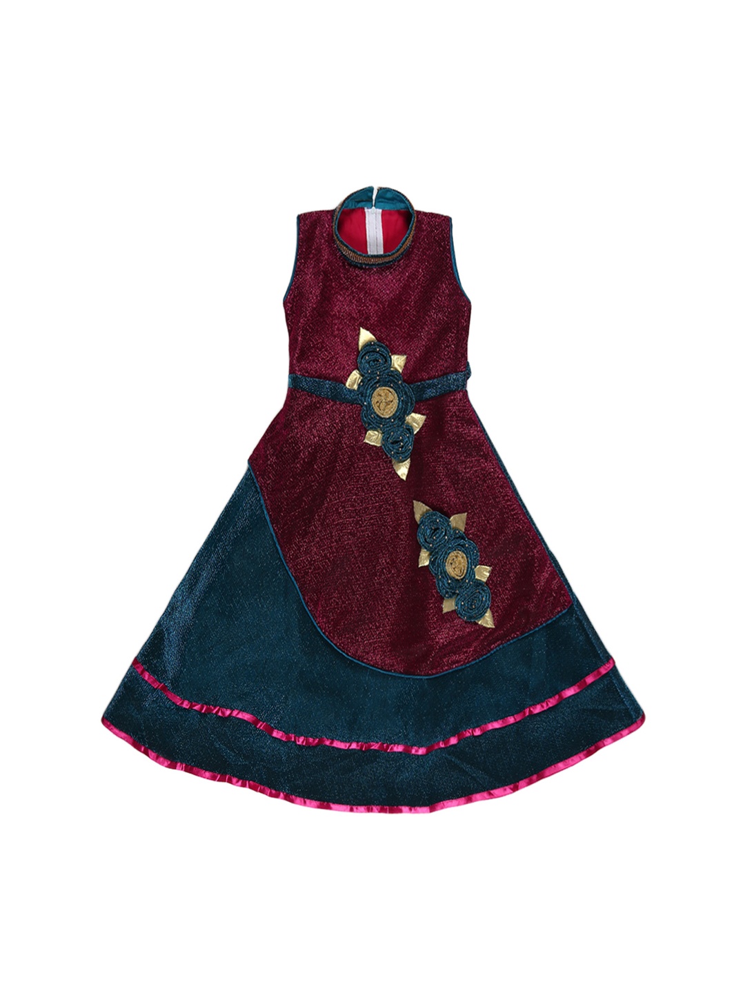 

Kidling Girls Green Colourblocked A-Line Dress