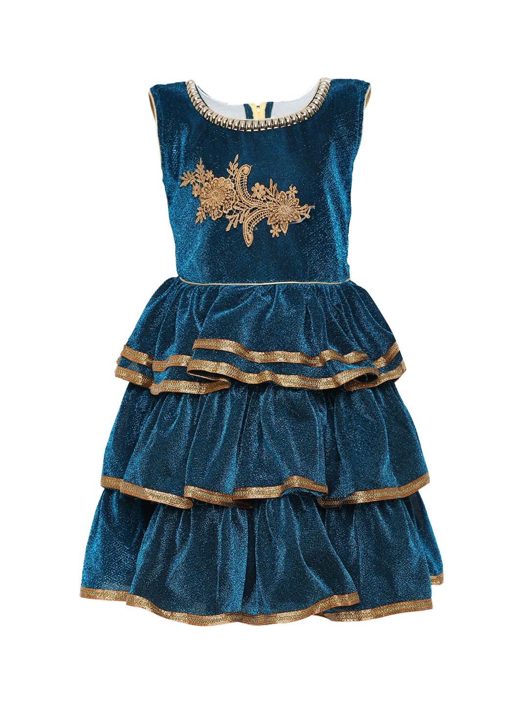 

Kidling Girls Green Solid Fit and Flare Dress