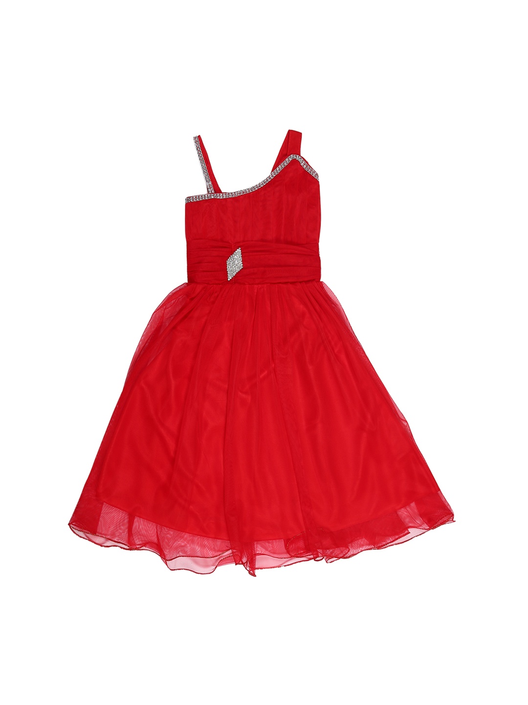 

Kidling Girls Red Solid Fit and Flare Dress