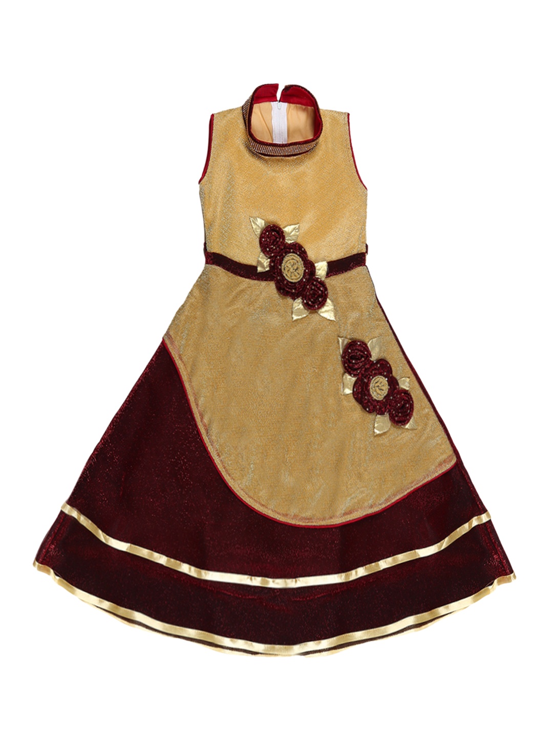 

Kidling Girls Beige Colourblocked A-Line Dress
