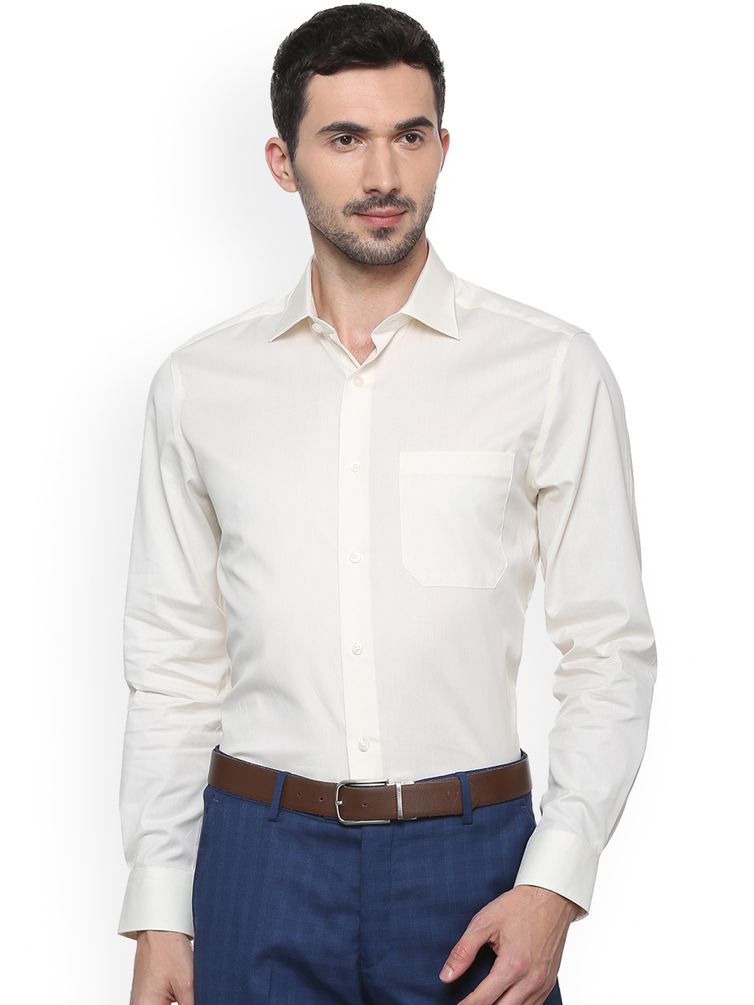 

Louis Philippe Men White Regular Fit Self Design Formal Shirt