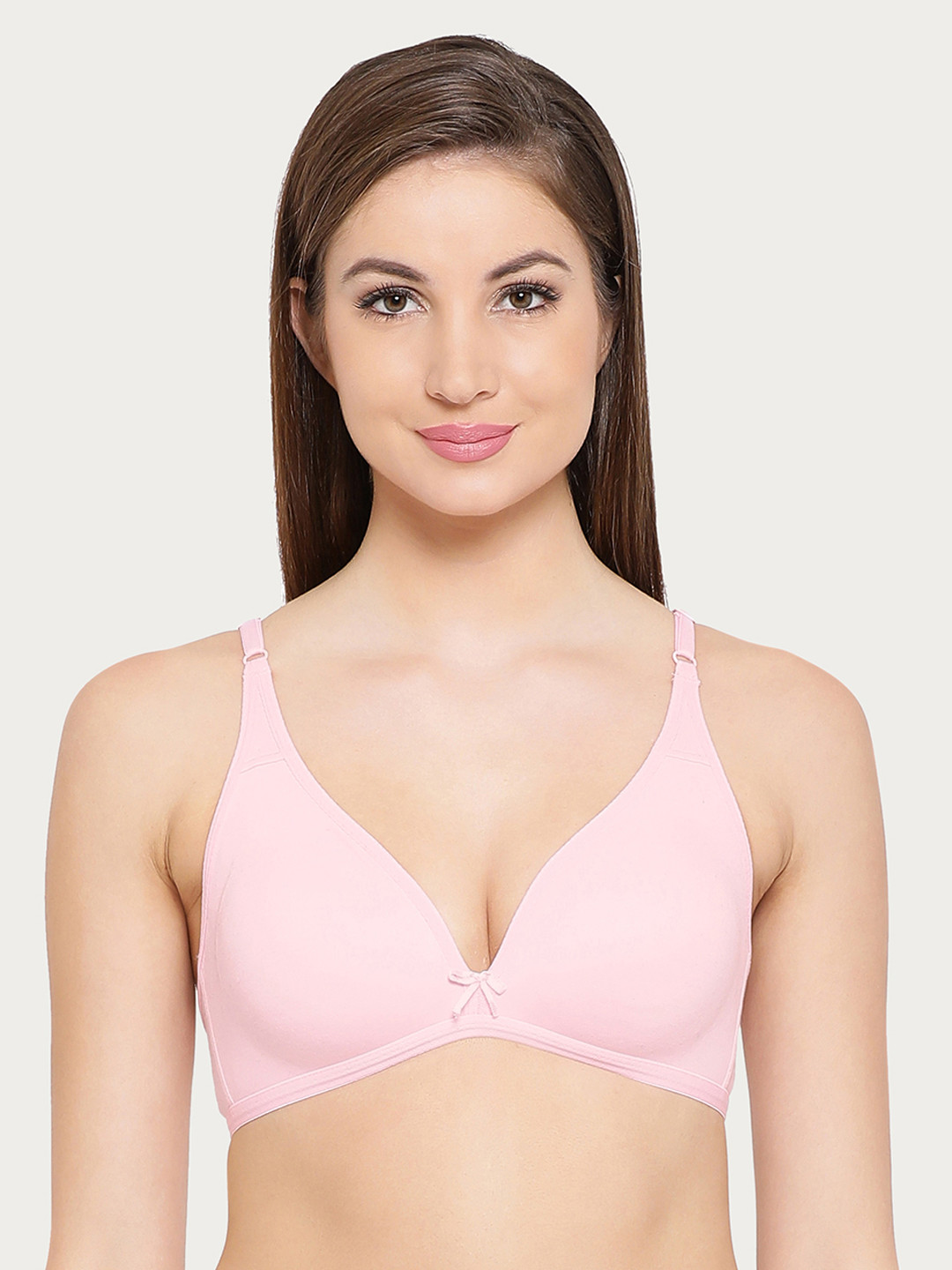 

Clovia Pink Solid Non-Wired Non Padded Plunge Bra BR0788Y2240C