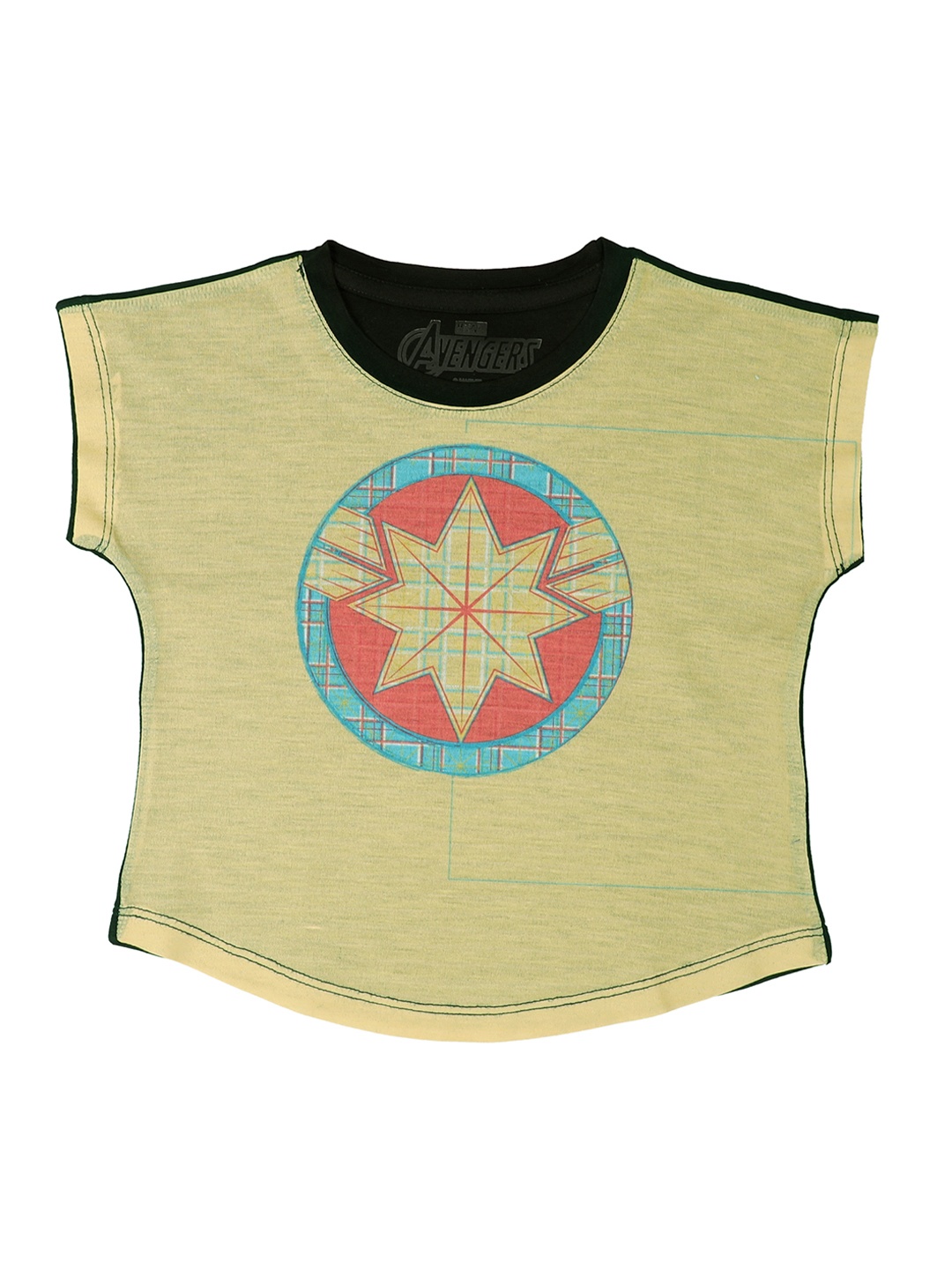 

Marvel by Wear Your Mind Girls Yellow Captain Marvel Printed Top