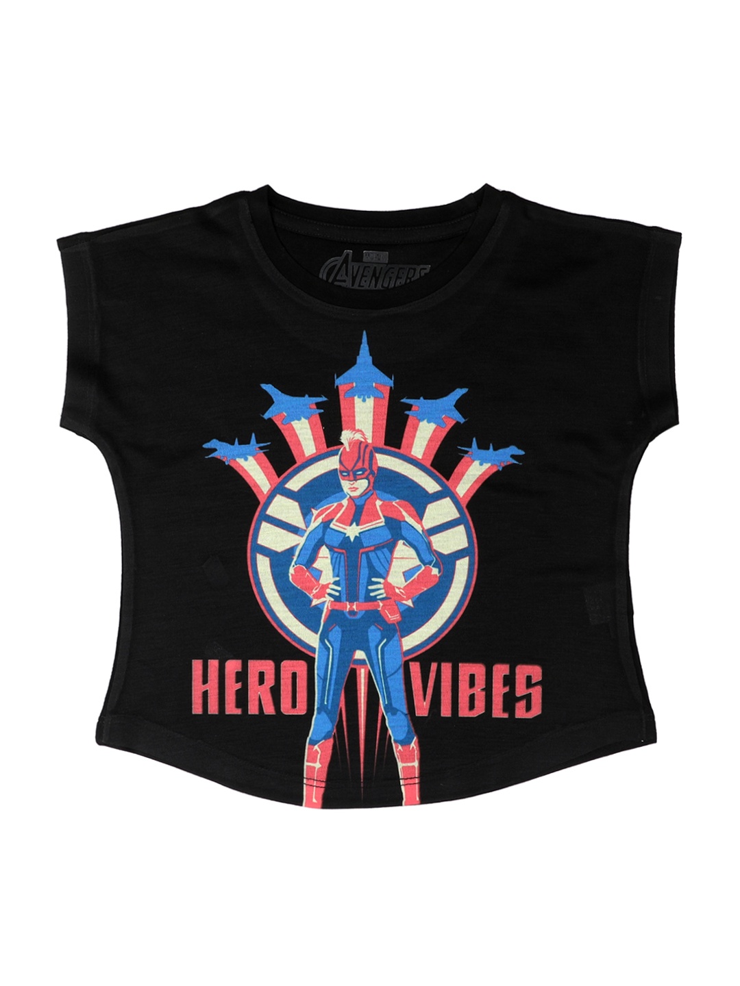 

Marvel by Wear Your Mind Girls Black Printed Top