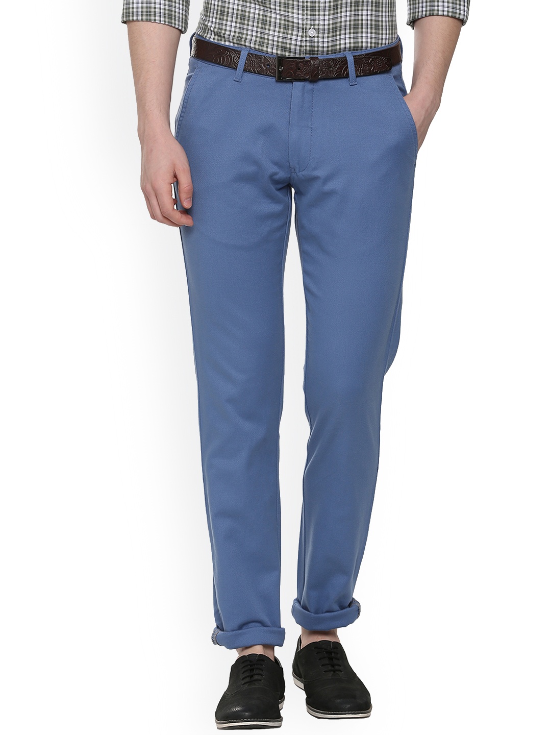 

Van Heusen Sport Men Blue Slim Fit Solid Regular Trousers