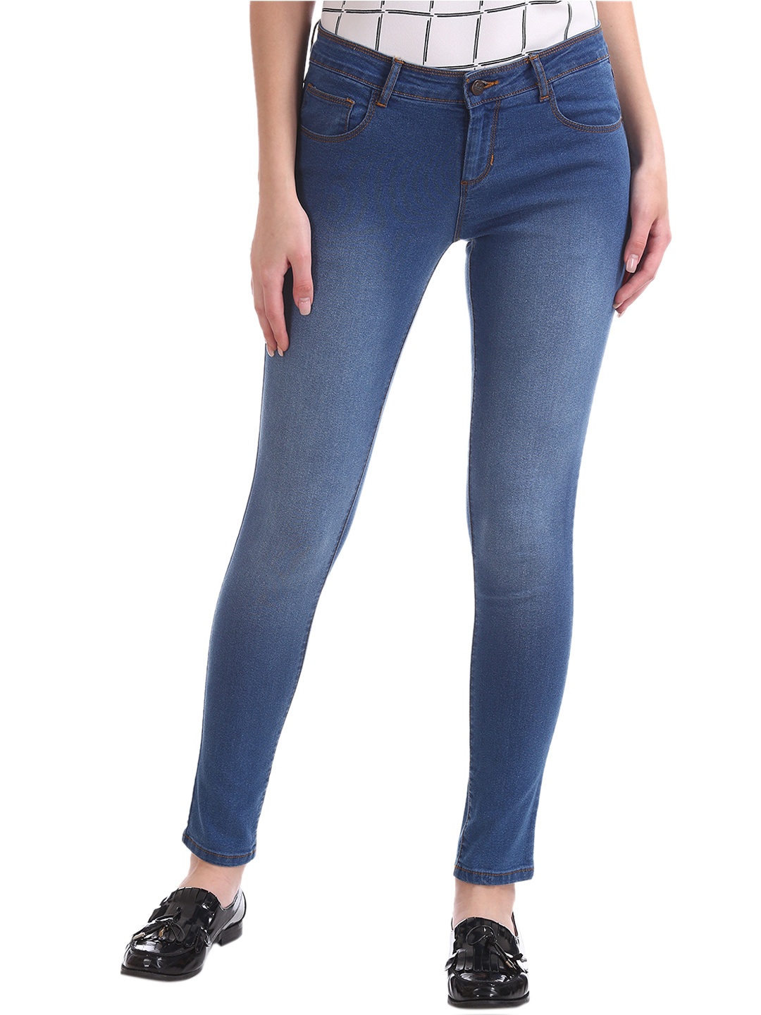 

Cherokee Women Blue Skinny Fit Mid-Rise Clean Look Stretchable Jeans