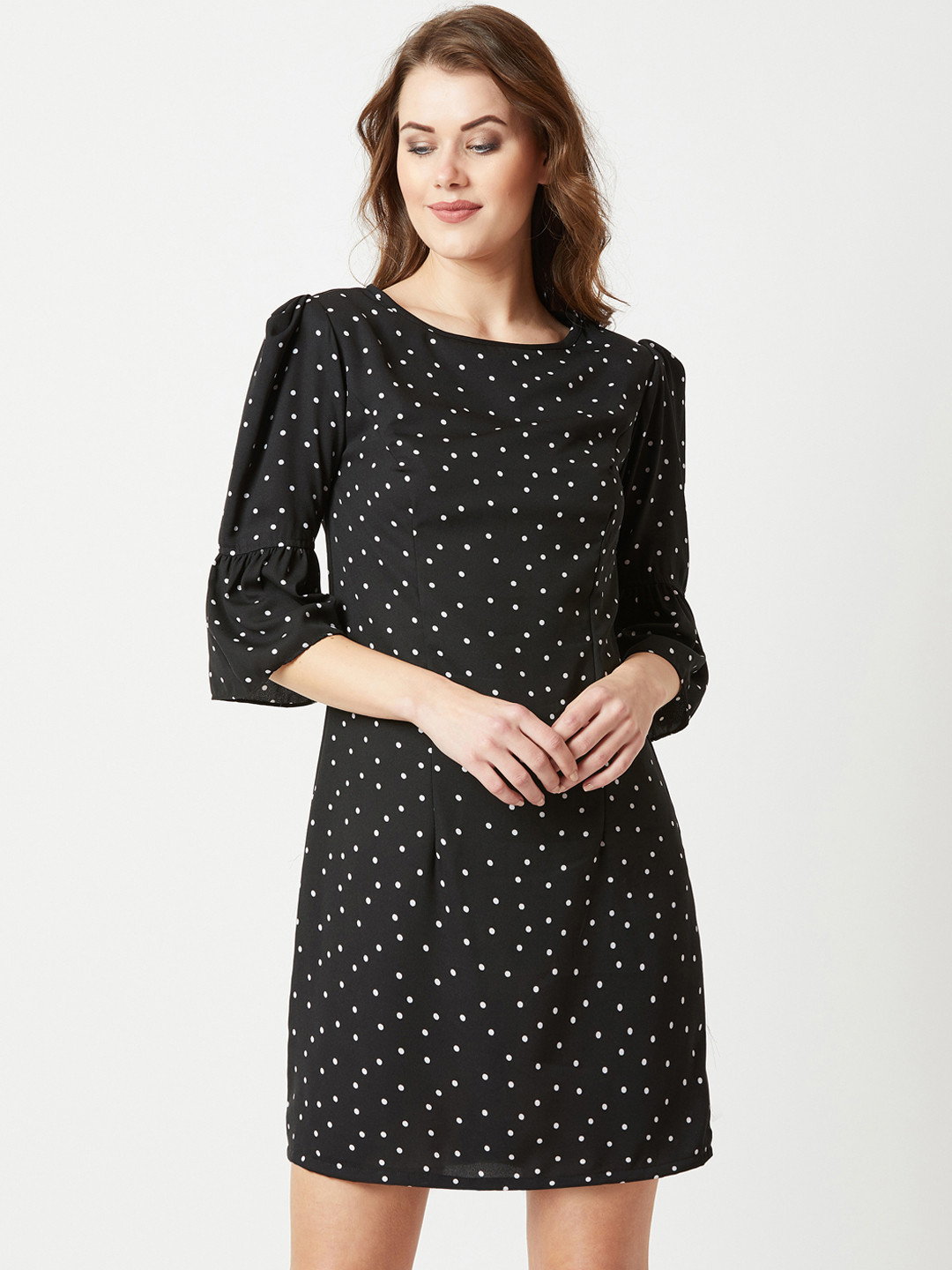 

Miss Chase Women Black Printed Sheath Dress