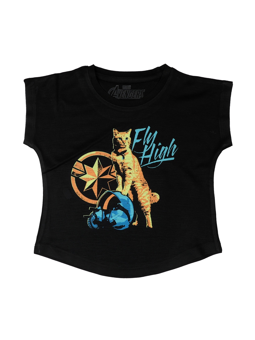 

Marvel by Wear Your Mind Girls Black Printed Top