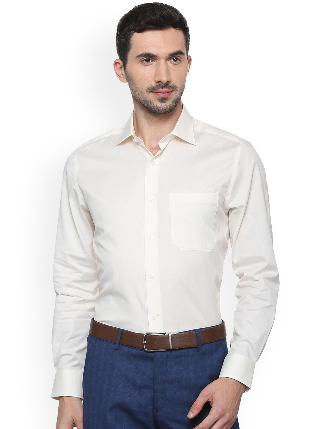 

Louis Philippe Men White Regular Fit Solid Formal Shirt