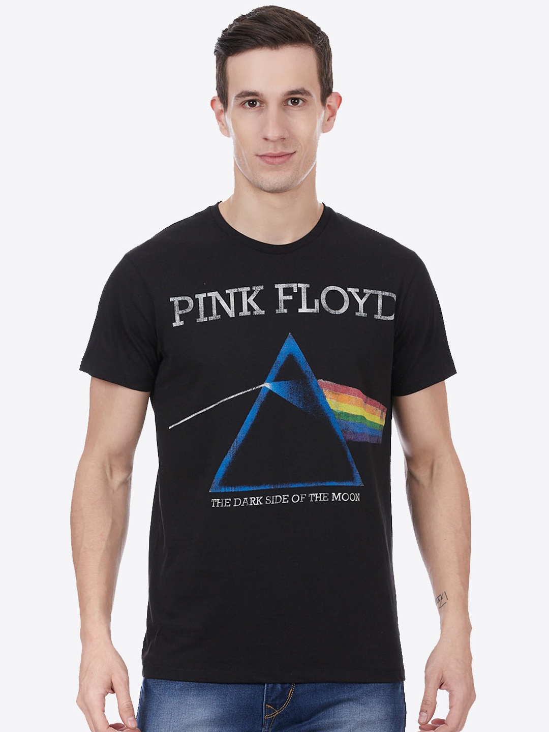 

Free Authority Men Black Pink Floyd Printed T-shirt