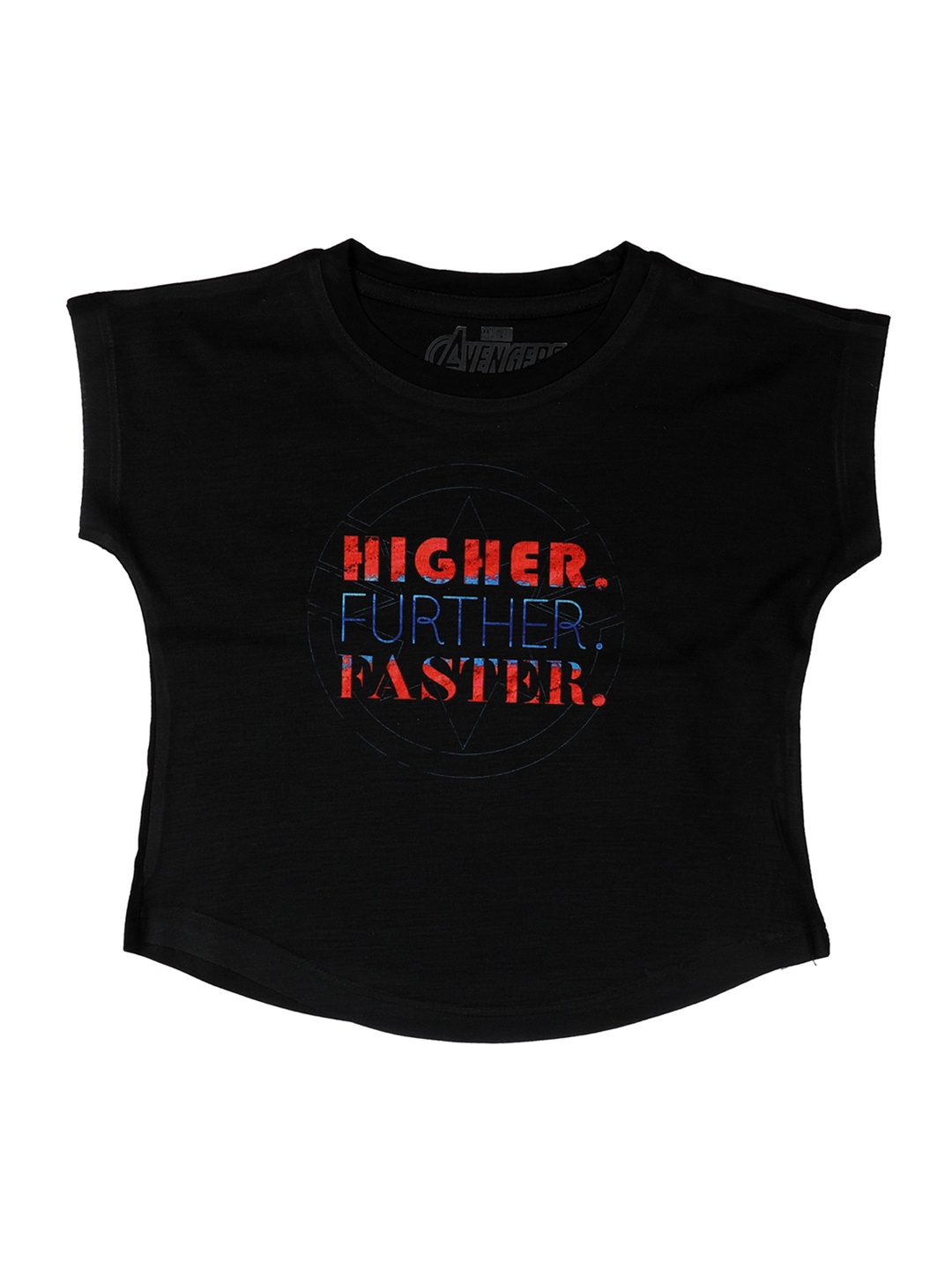 

Marvel by Wear Your Mind Girls Captain Marvel Black Printed Top