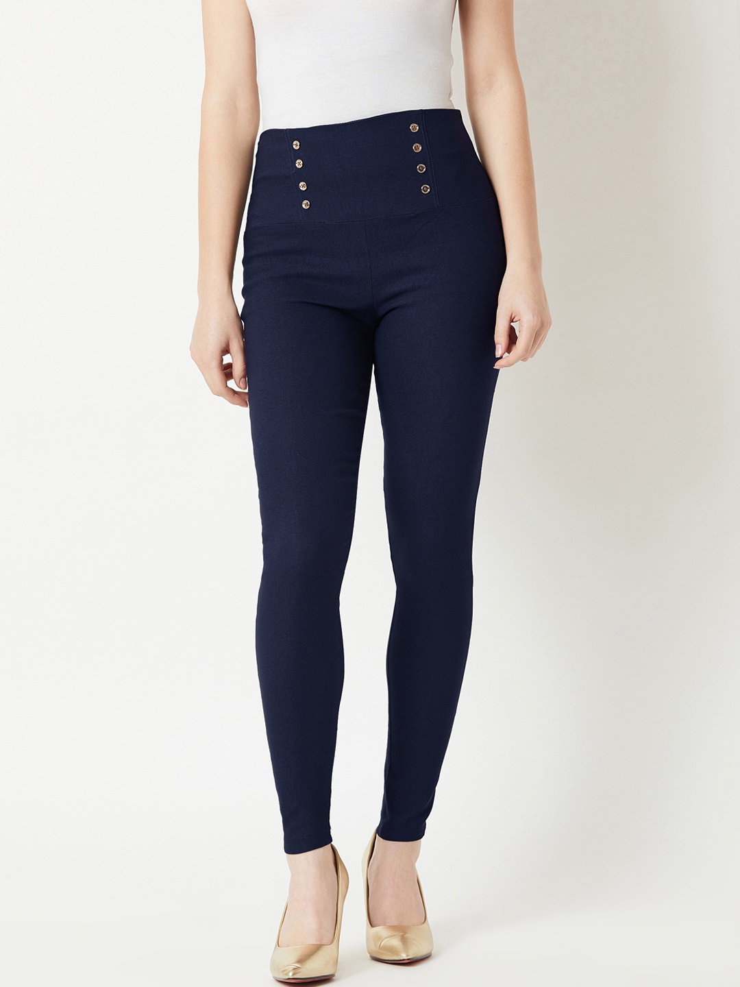 

Miss Chase Women Navy Blue Solid Jeggings