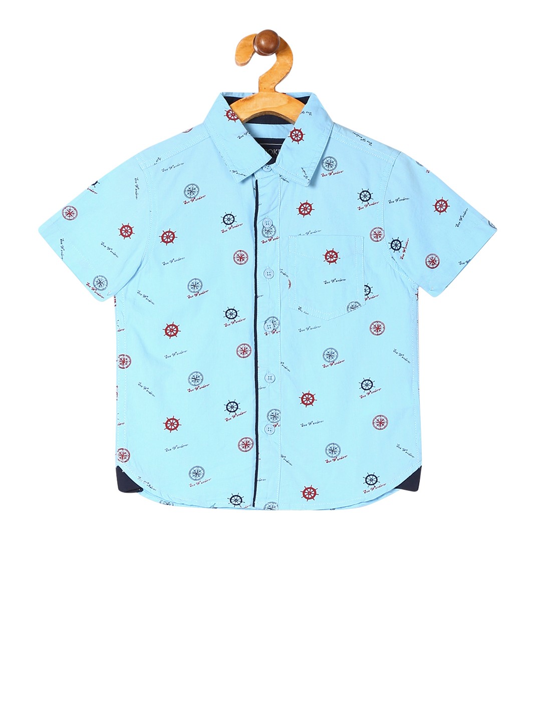 

Cherokee Boys Blue Regular Fit Printed Casual Shirt