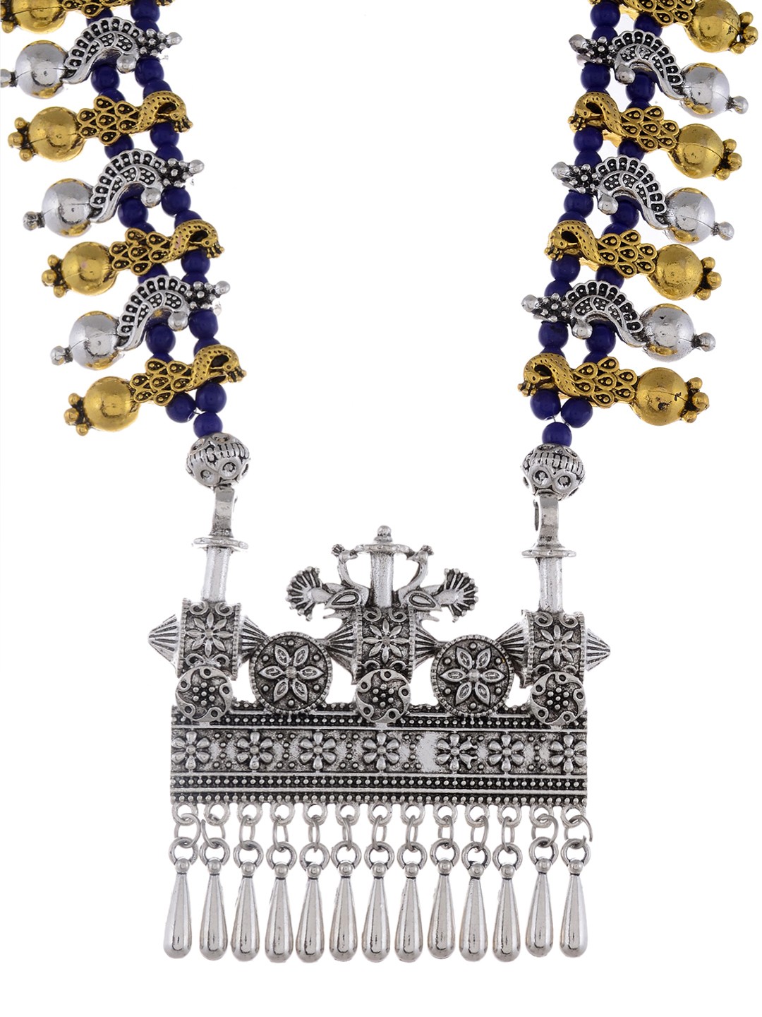 

Silvermerc Designs Silver-Toned German Silver Oxidised Necklace