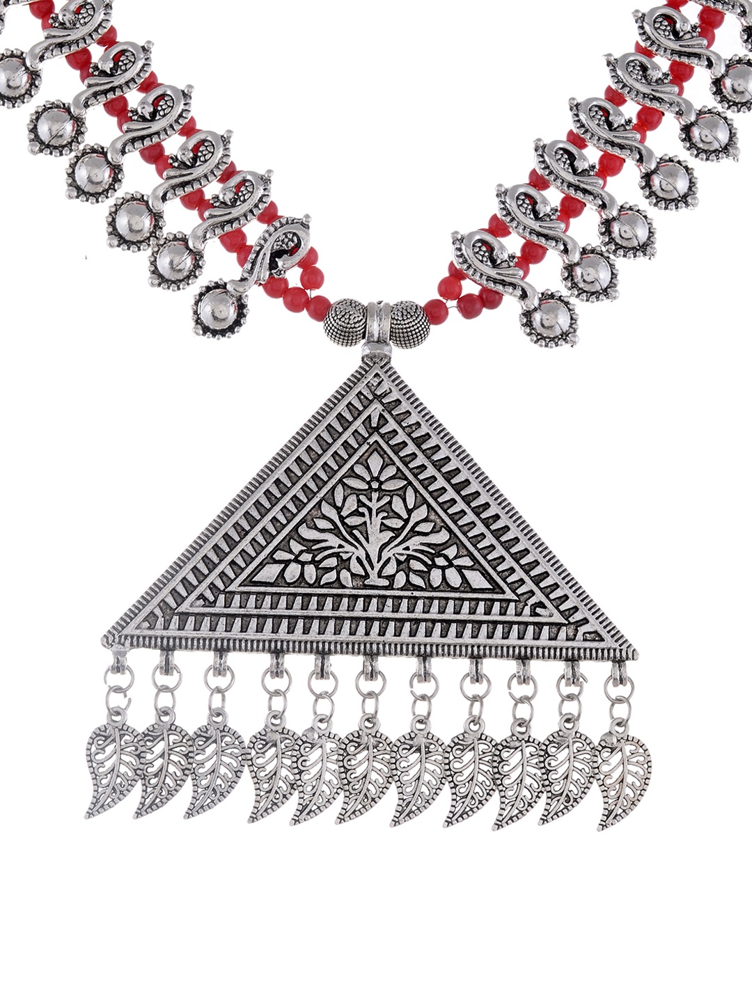 

Silvermerc Designs Silver-Toned German Silver Oxidised Necklace