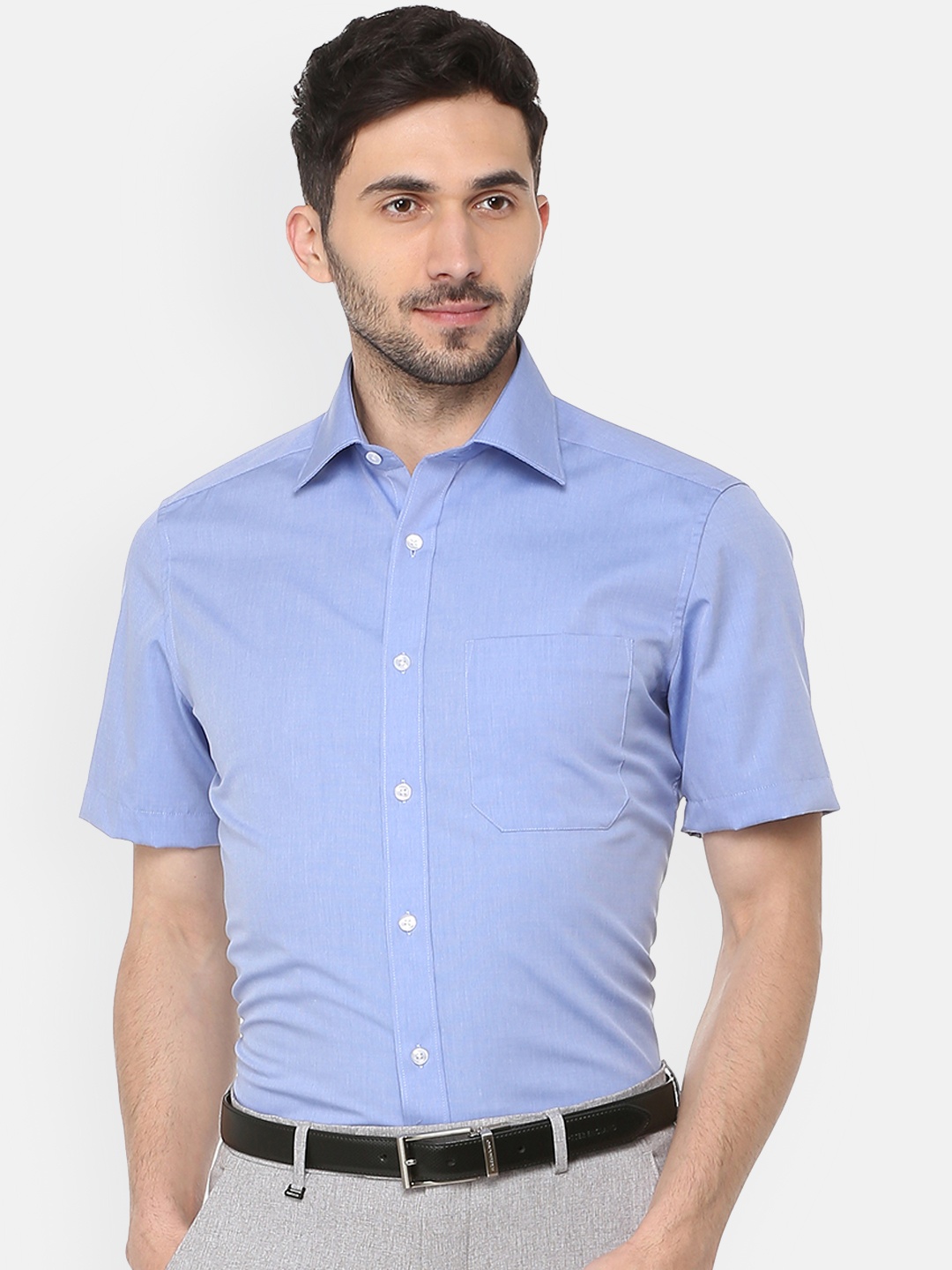 

Louis Philippe Men Blue Regular Fit Solid Formal Shirt