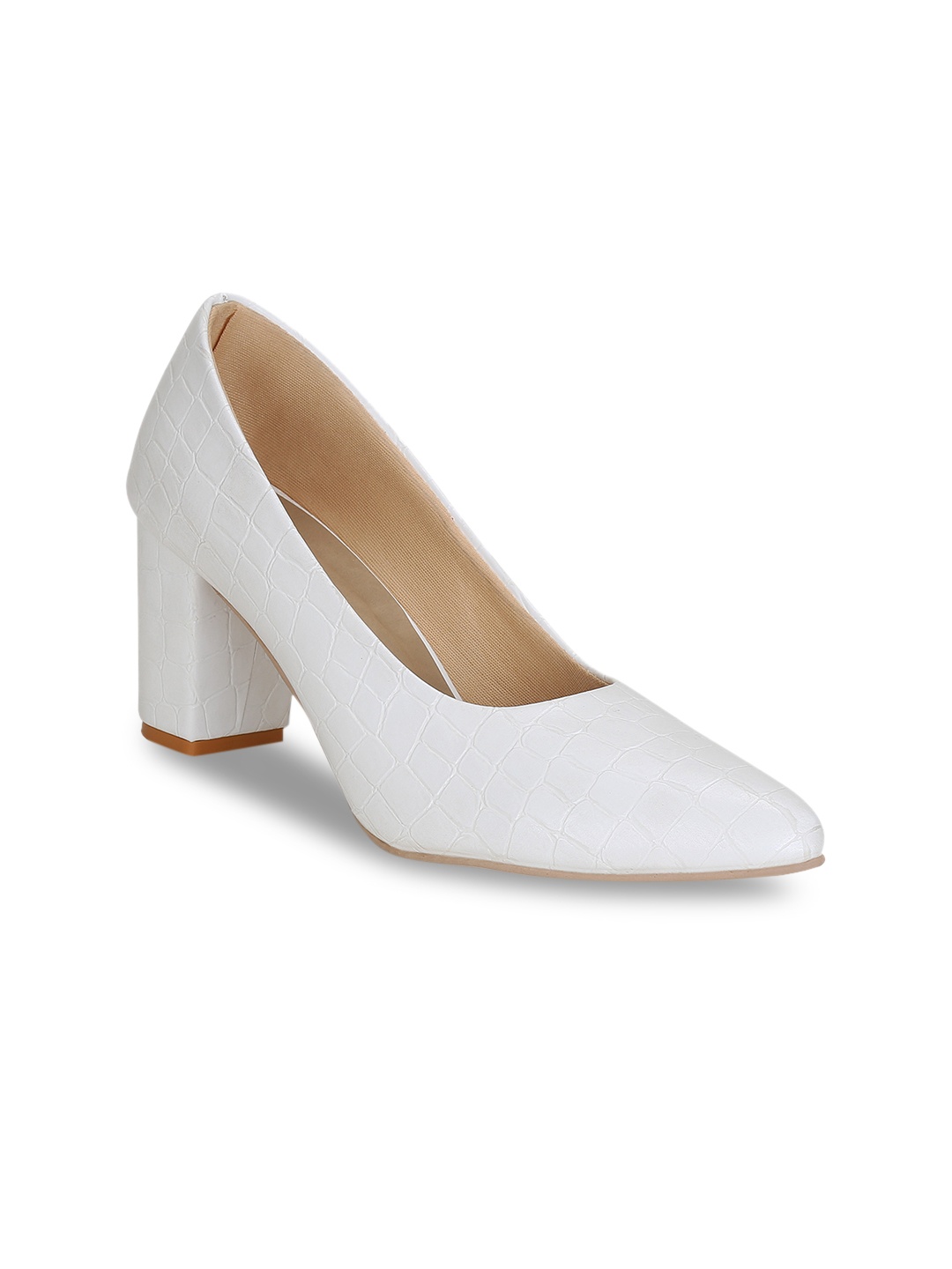 

Get Glamr Women White Solid Pumps