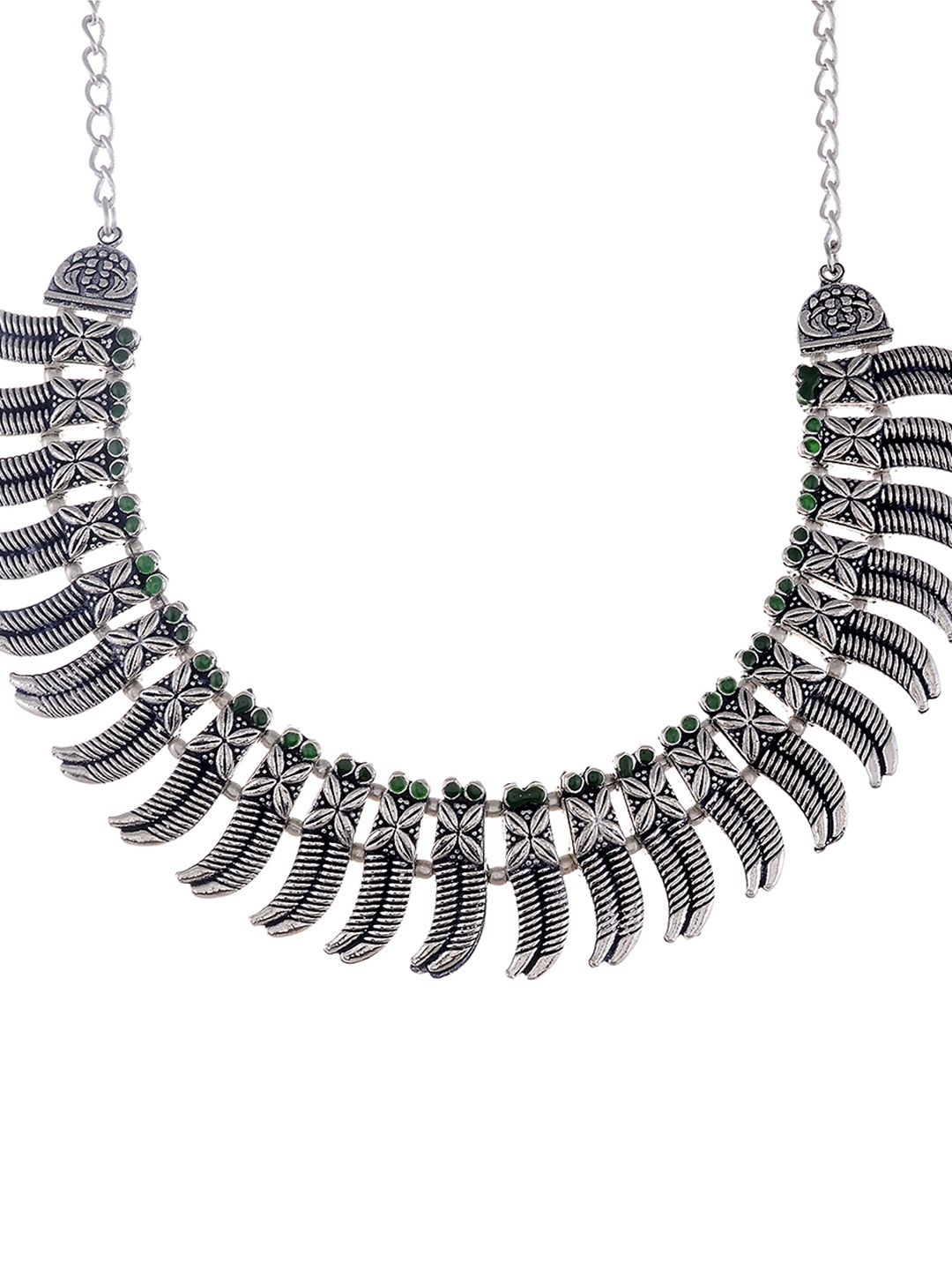 Silvermerc Designs Silver-Toned German Silver Oxidised Necklace