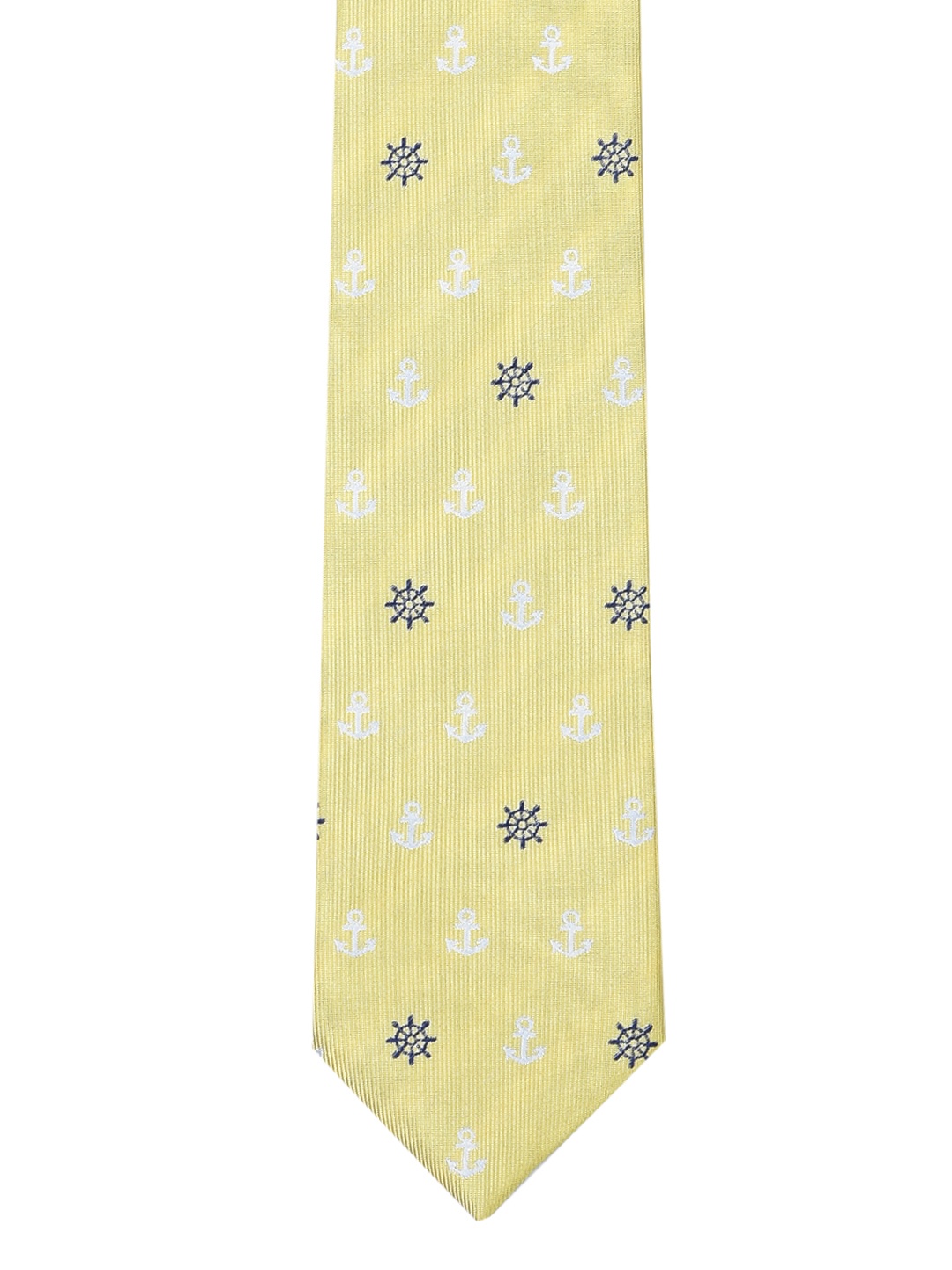 Tossido Yellow Woven Design Broad Tie