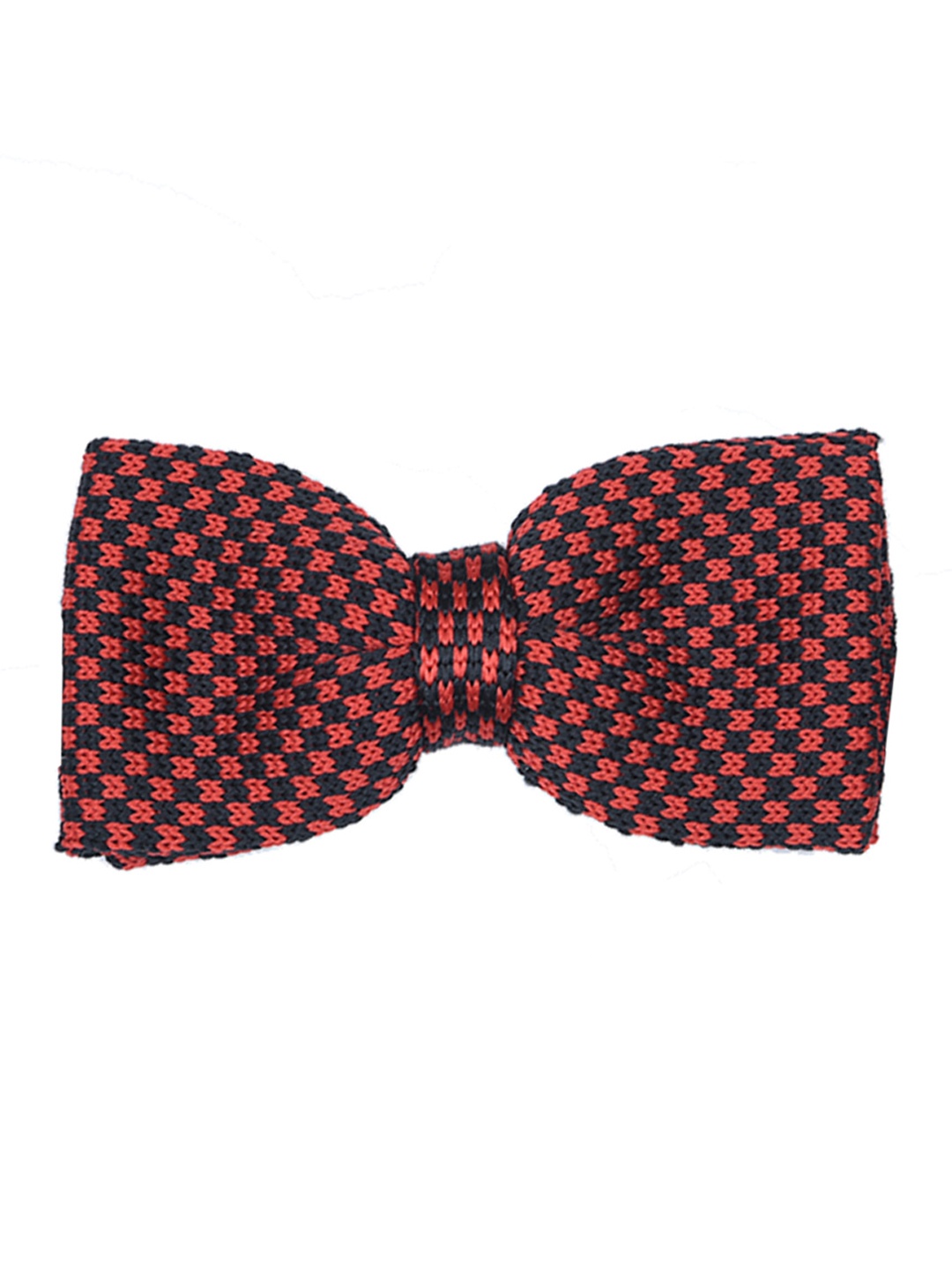 Tossido Red & Black Woven Design Bow Tie