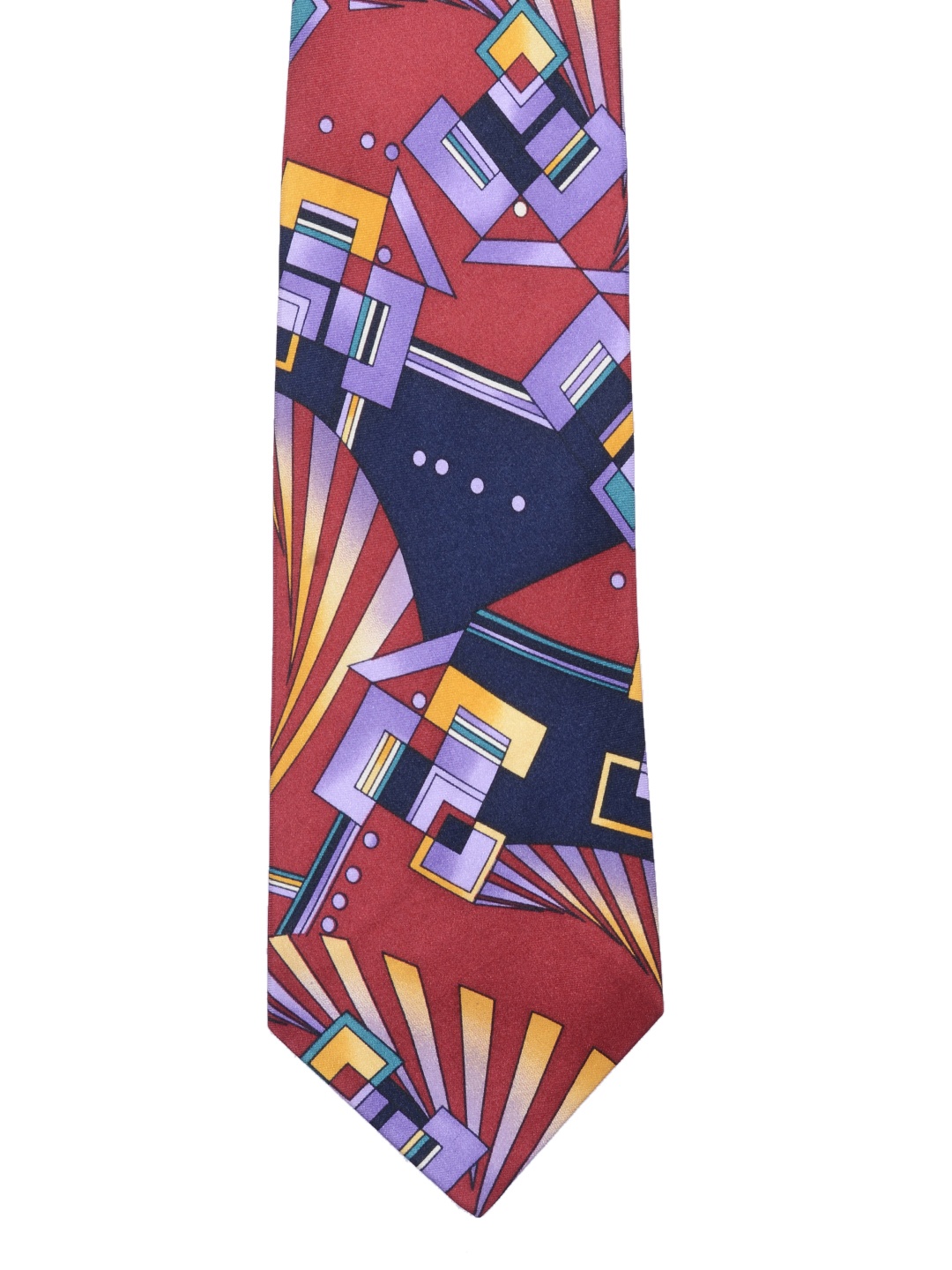 

Tossido Men Maroon & Blue Printed Silk Broad Tie
