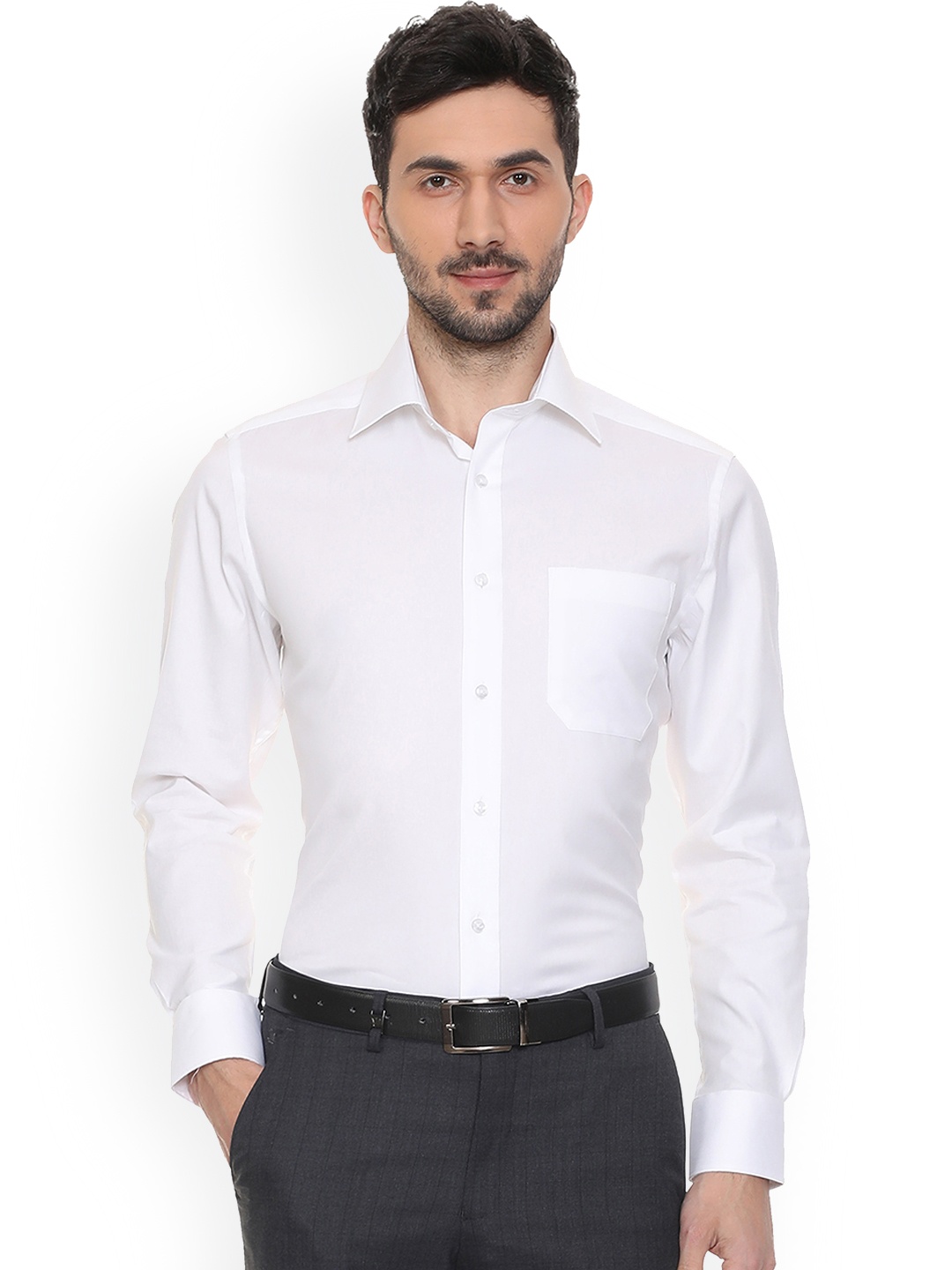 

Louis Philippe Men White Regular Fit Solid Formal Shirt